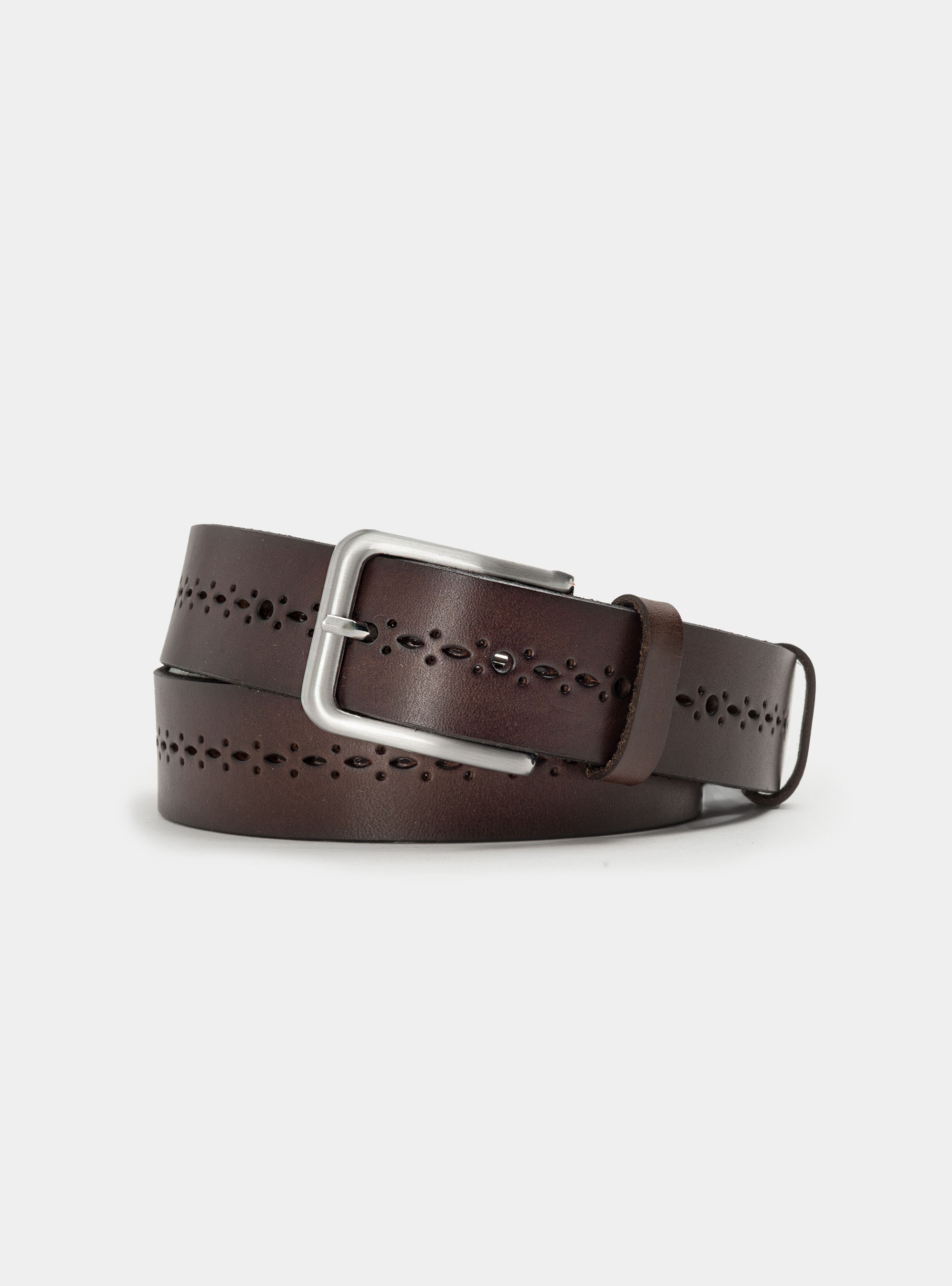 Perforated leather belt