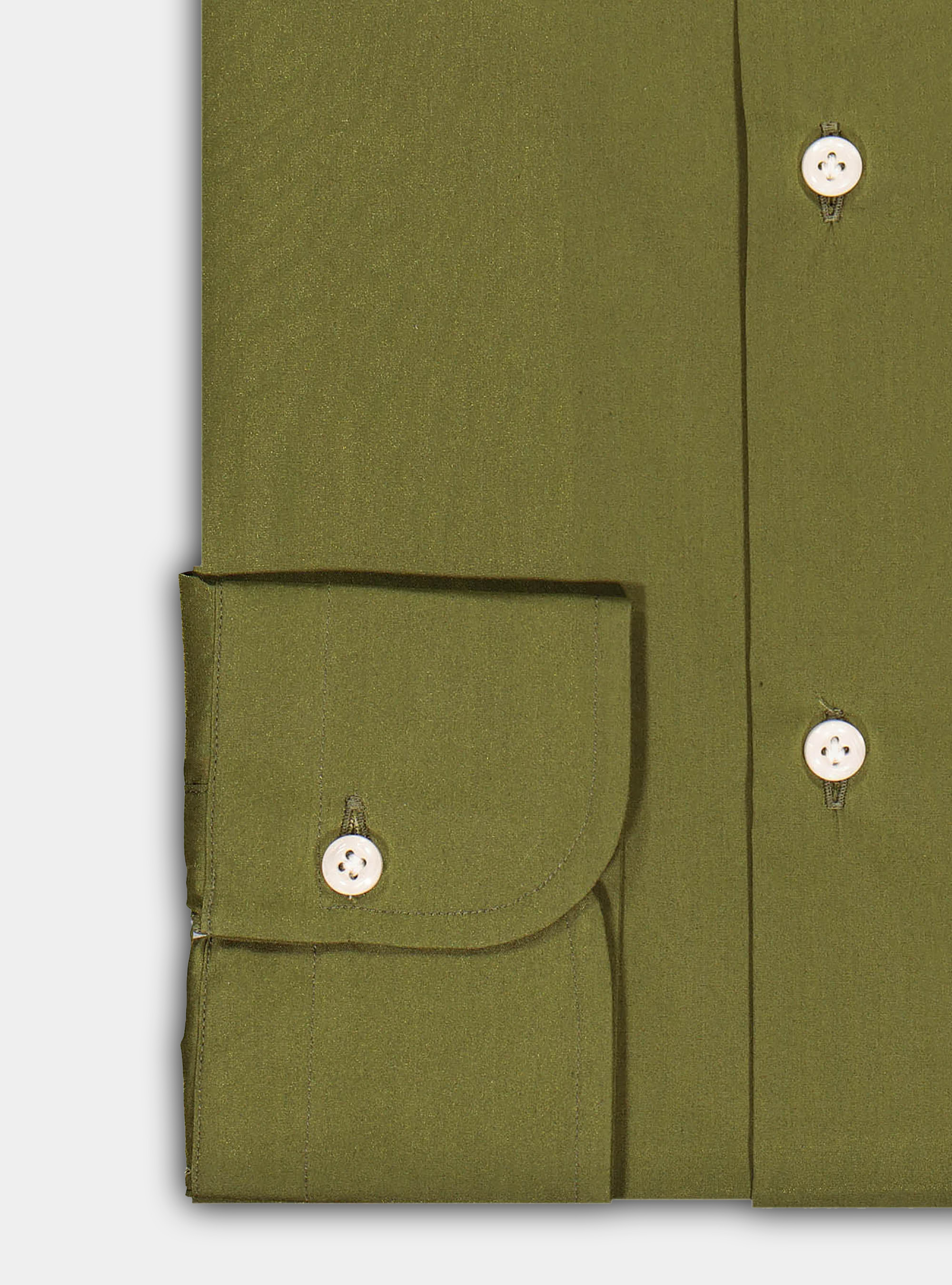 Camicia in cotone stretch, OLIVA