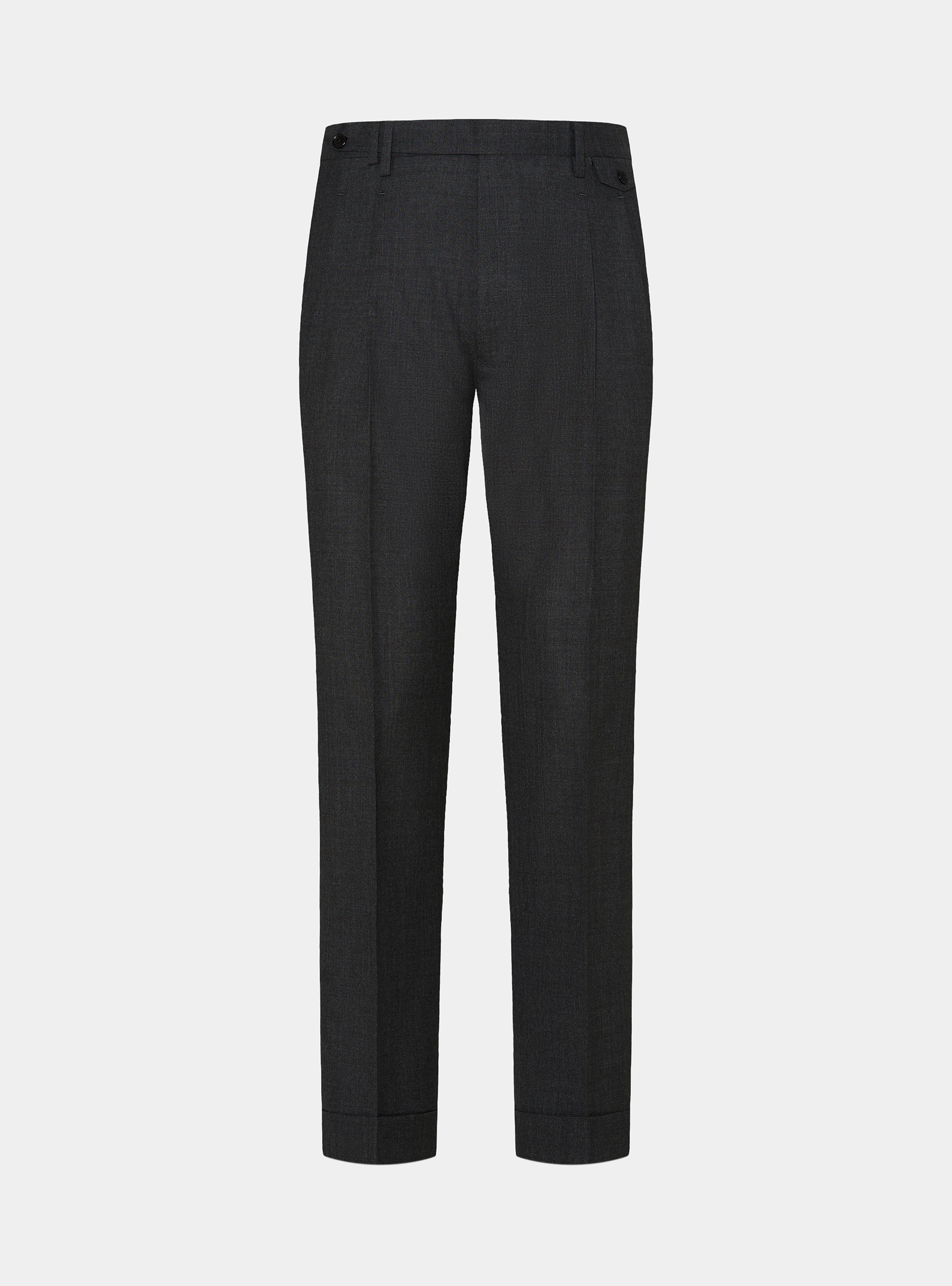 Vitale Barberis Canonico pure wool double pleat trousers, ASPHALT GREY