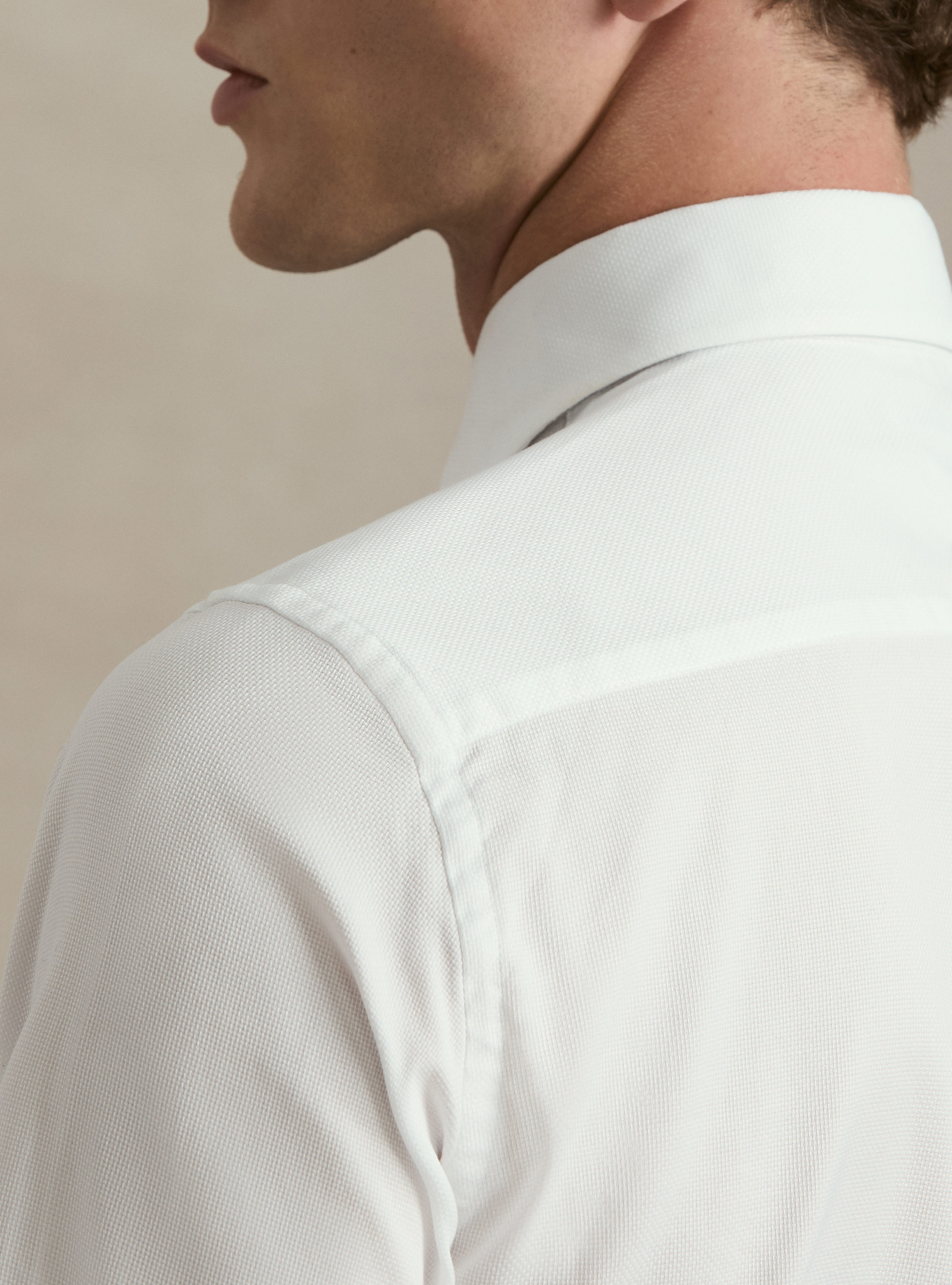 Textured cotton shirt, WHITE