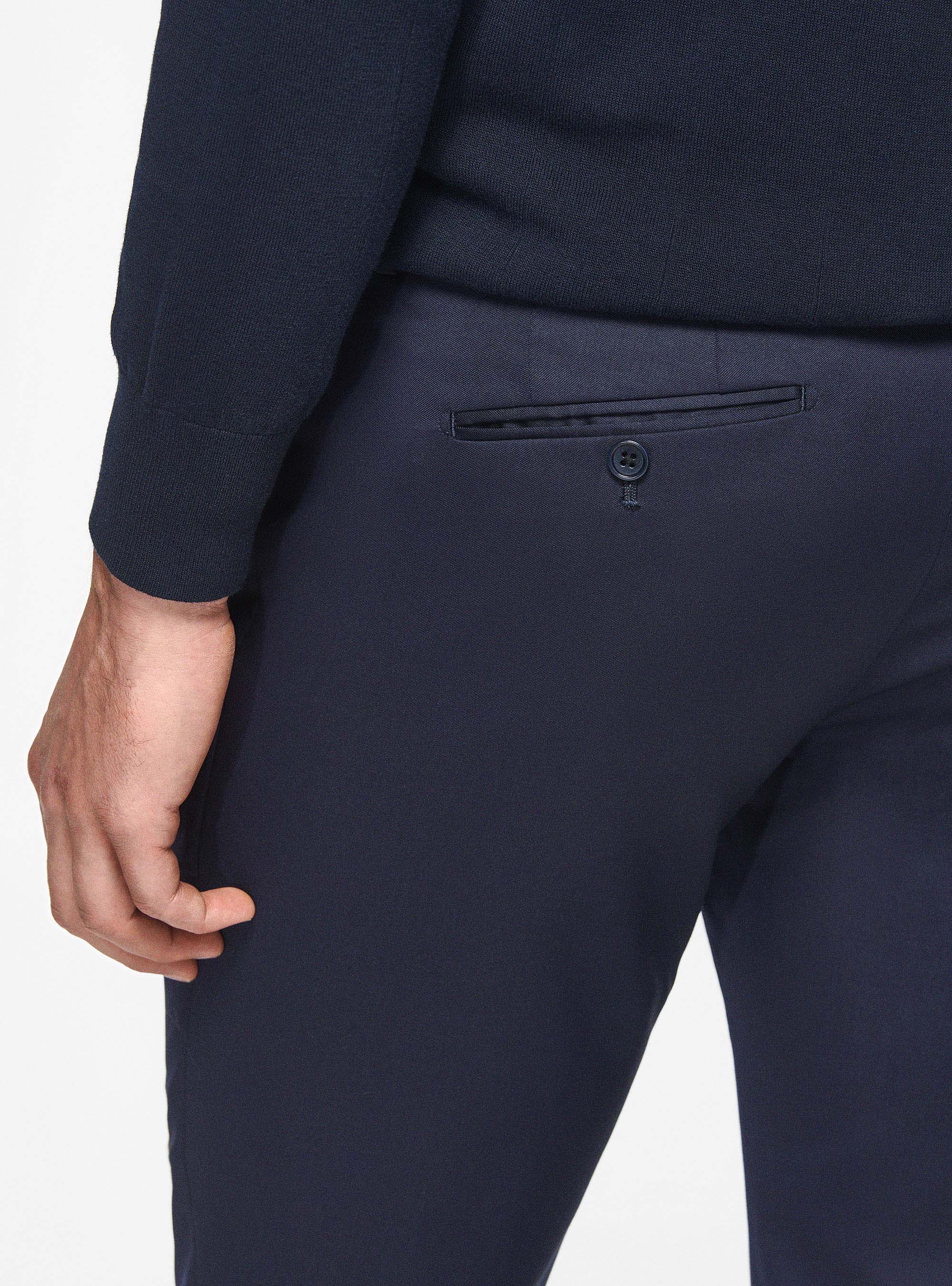 Pantaloni in pura lana superfine 110's, BLU NAVY