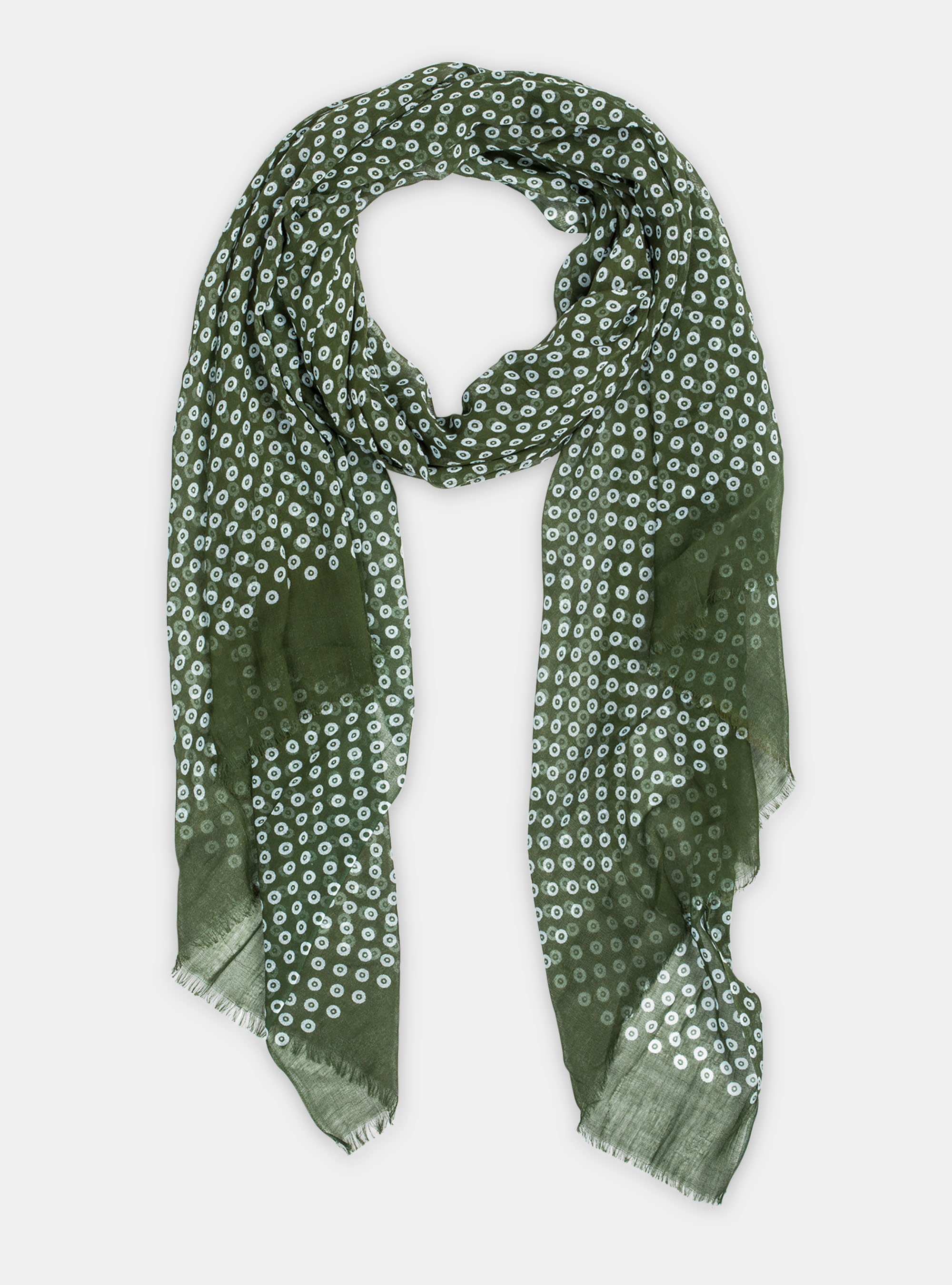 Ausgefallener Baumwollschal, VERDE 0227c