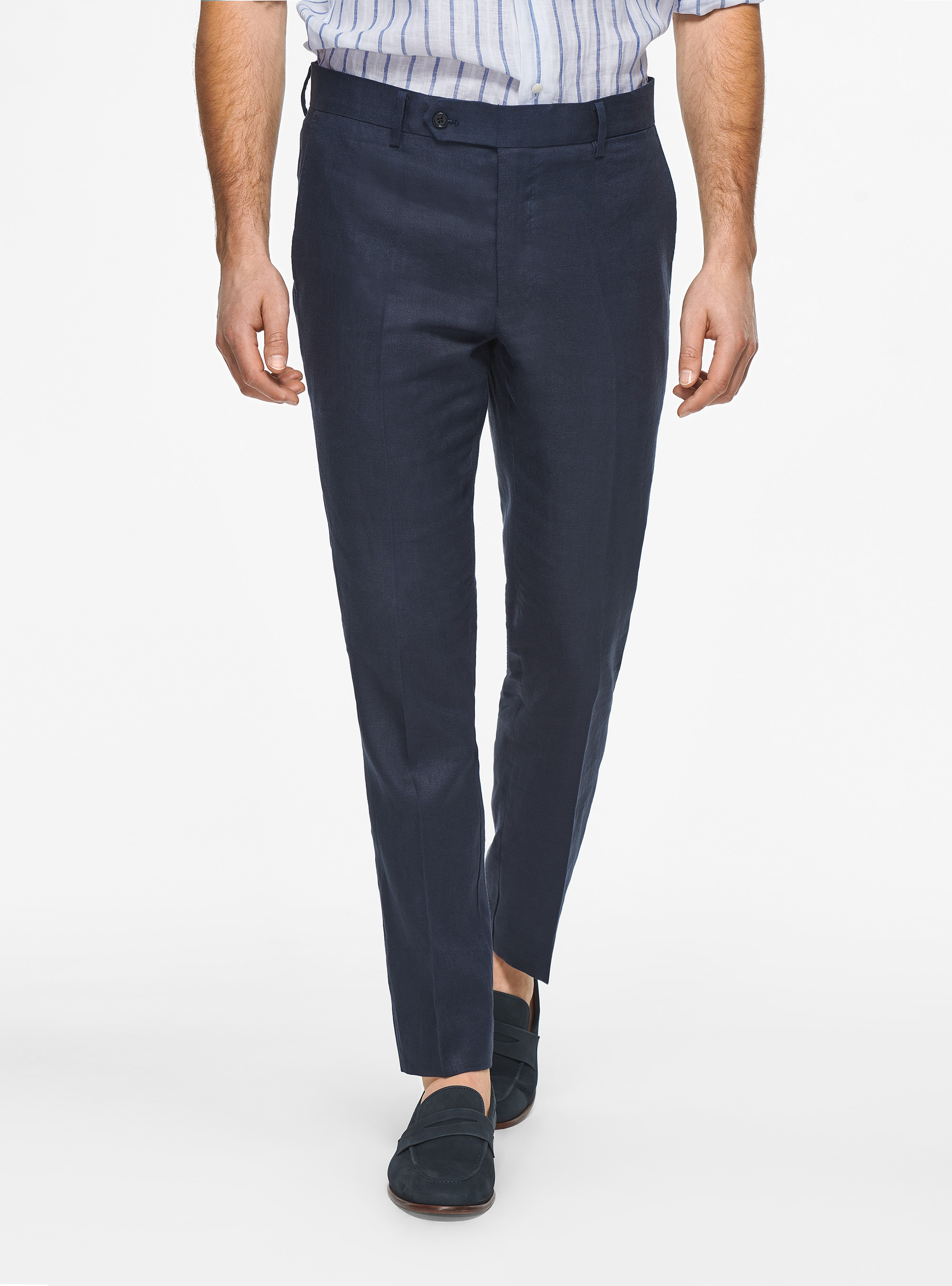 Gutteridge - Pantaloni in puro lino, Unisex, Blu Navy, Taglia: 44