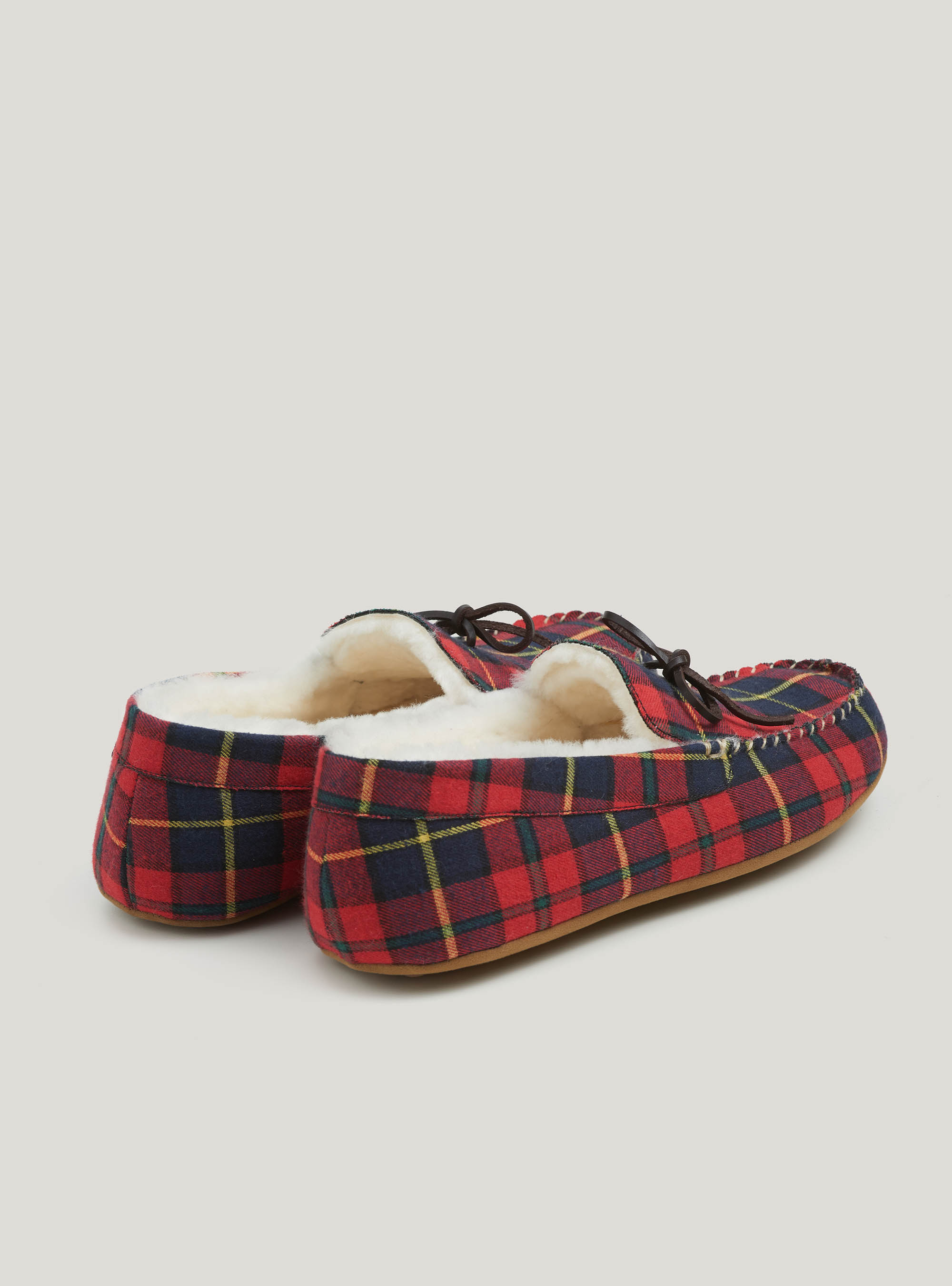 Pantofole in flanella a quadri, ROSSO