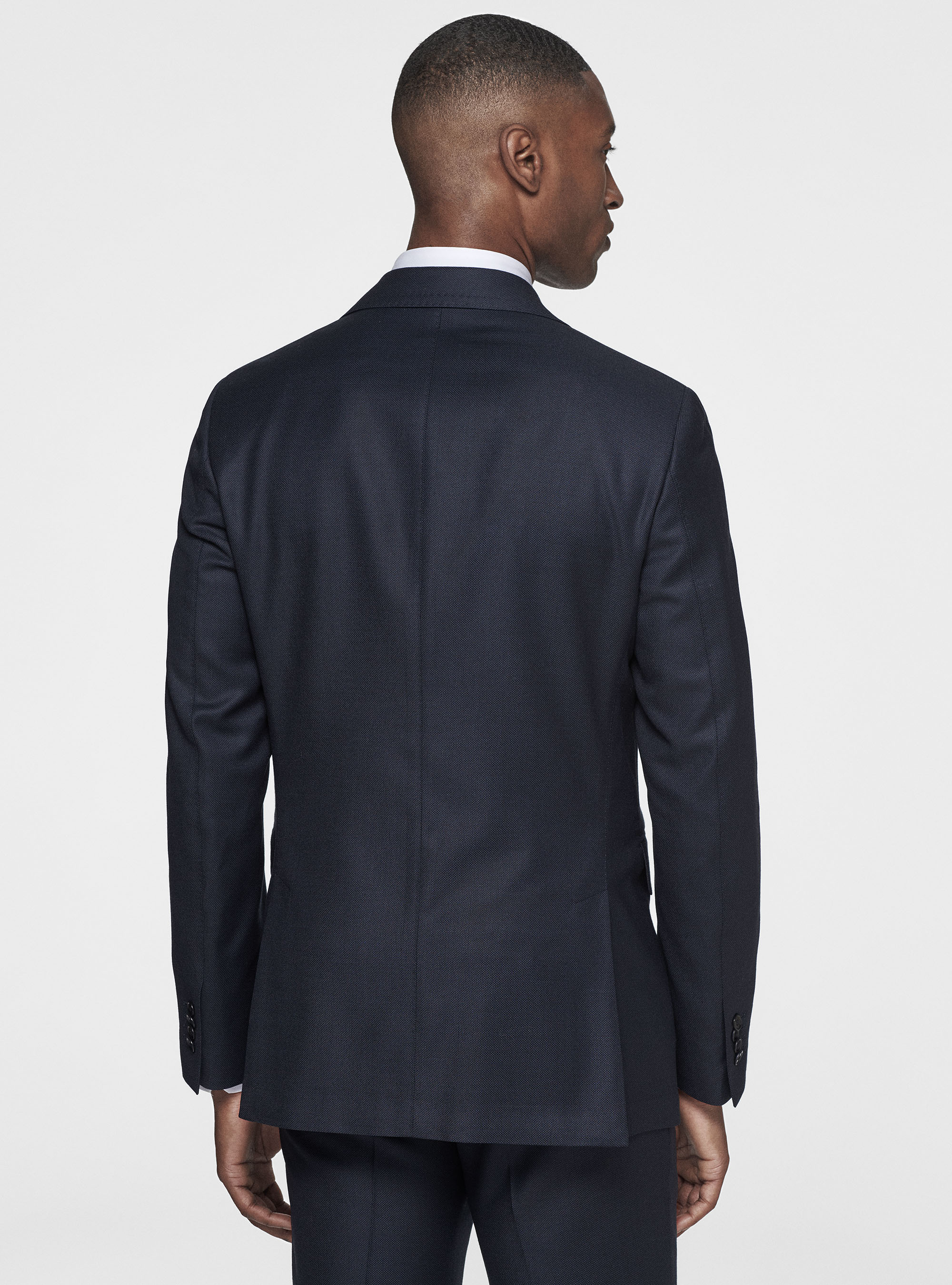 Pure wool partridge eye blazer, NAVY BLUE