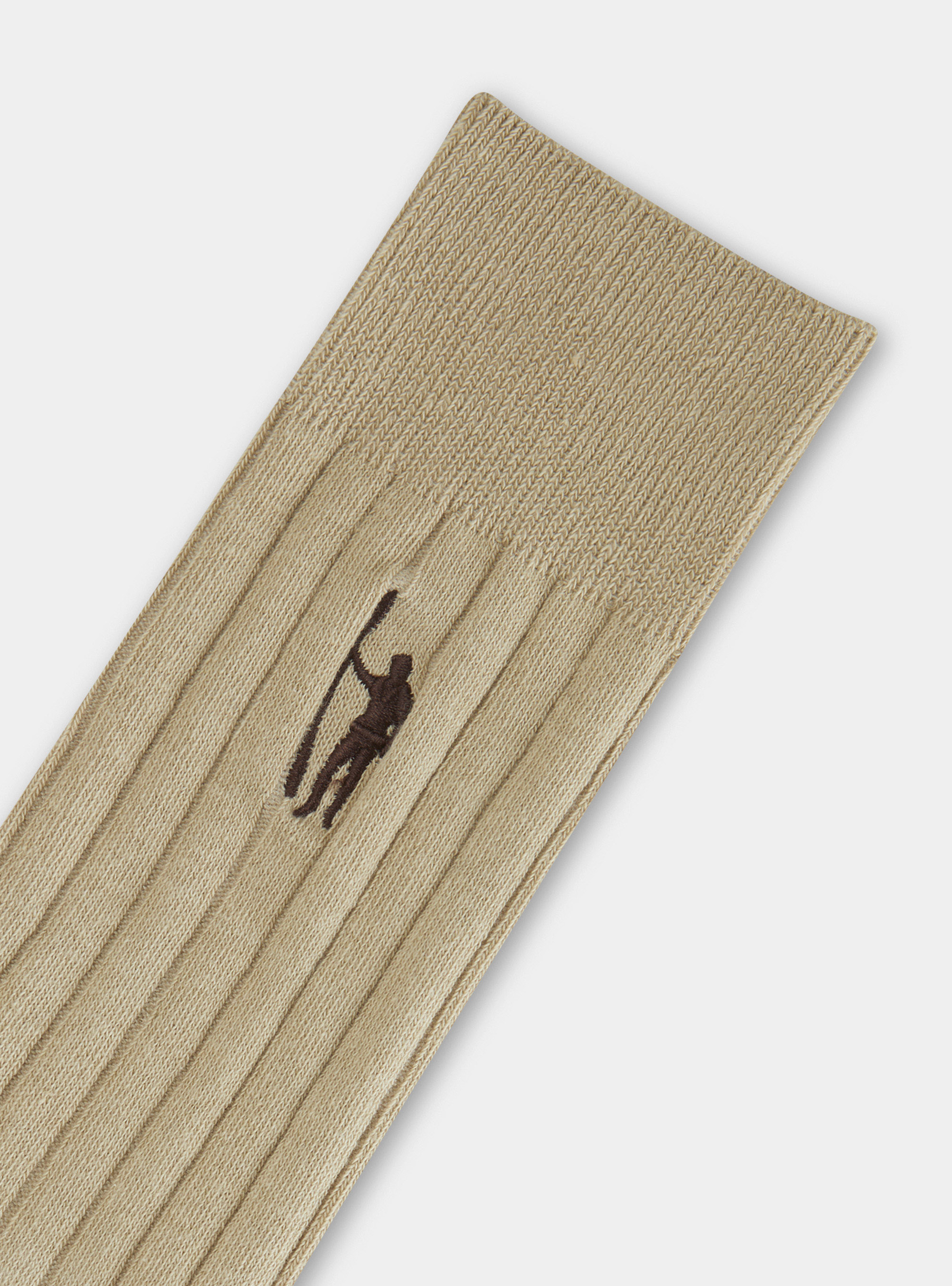 Calze in misto cotone a coste, ECRU