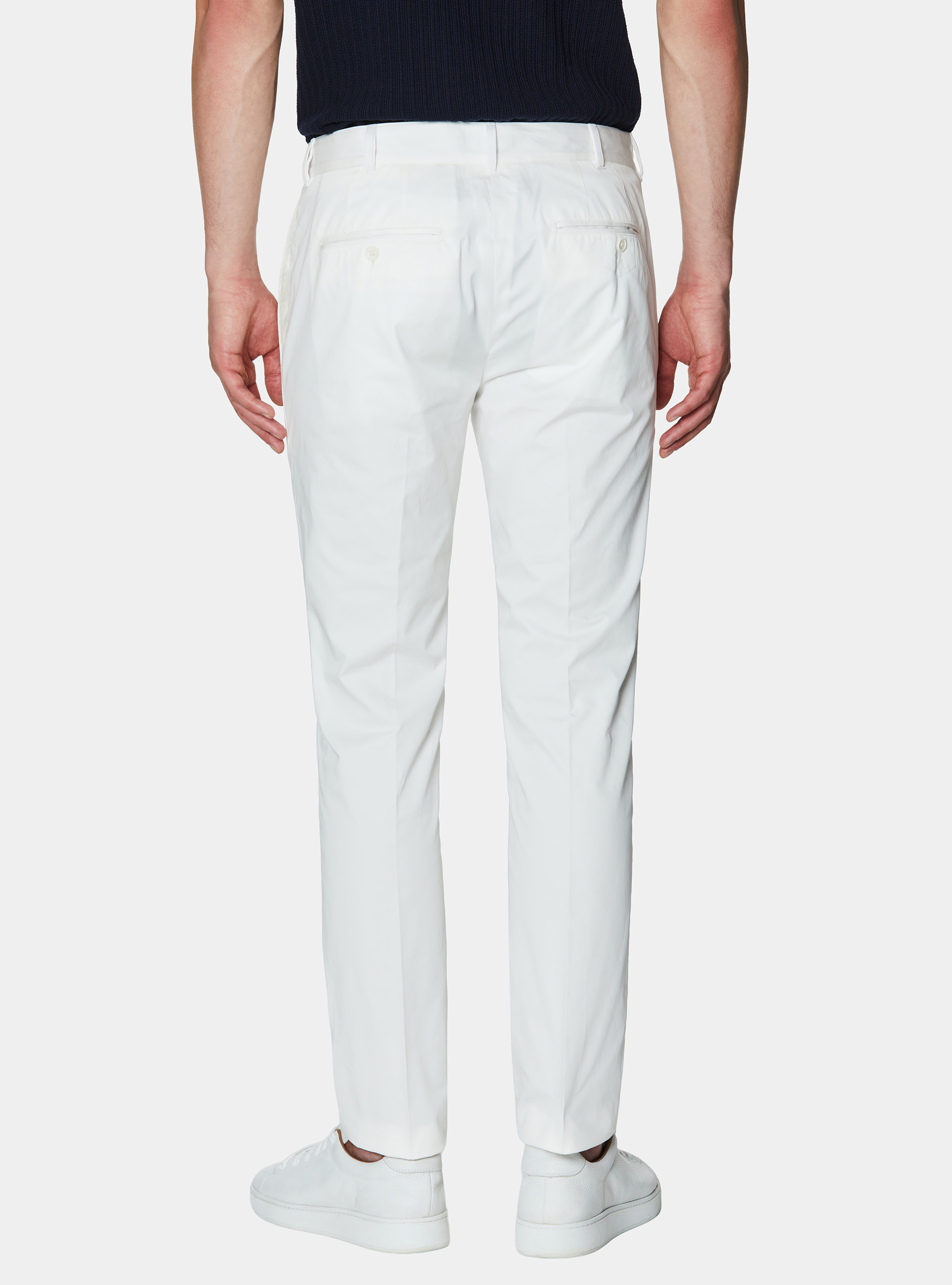 Pantaloni chino in twill leggero, BIANCO