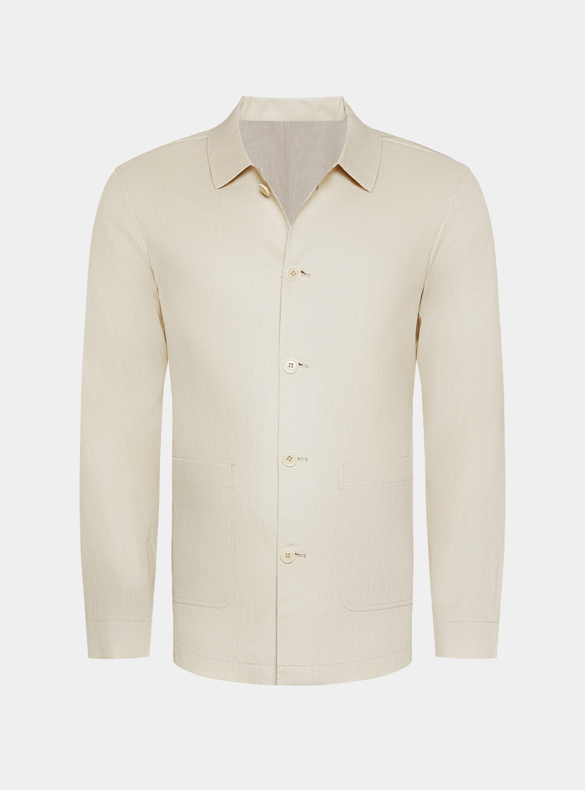Pure linen shirt blazer, ECRU