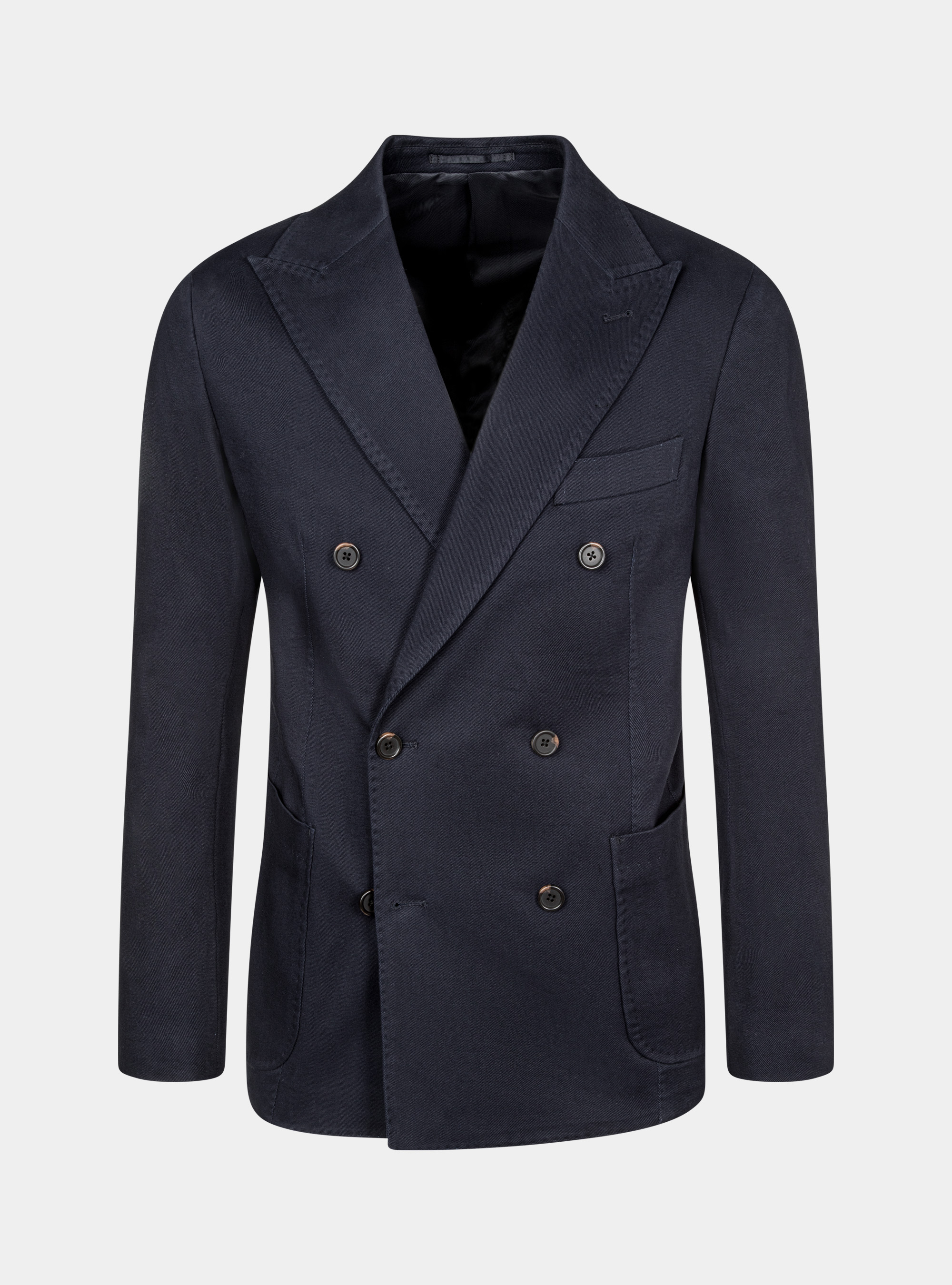 Giacca doppiopetto in cotone smerigliato, BLU NAVY