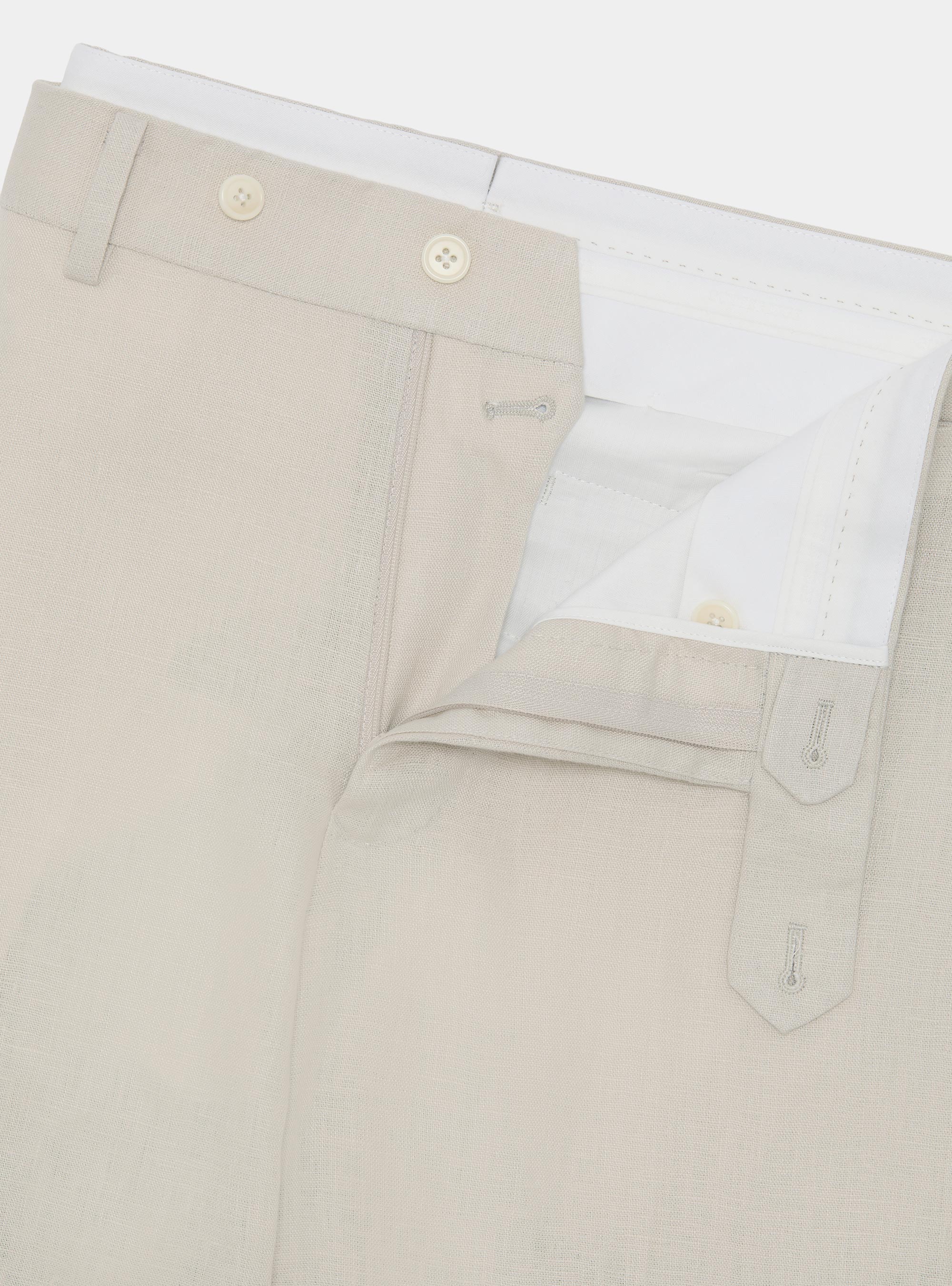Pure linen suit trousers, ECRU