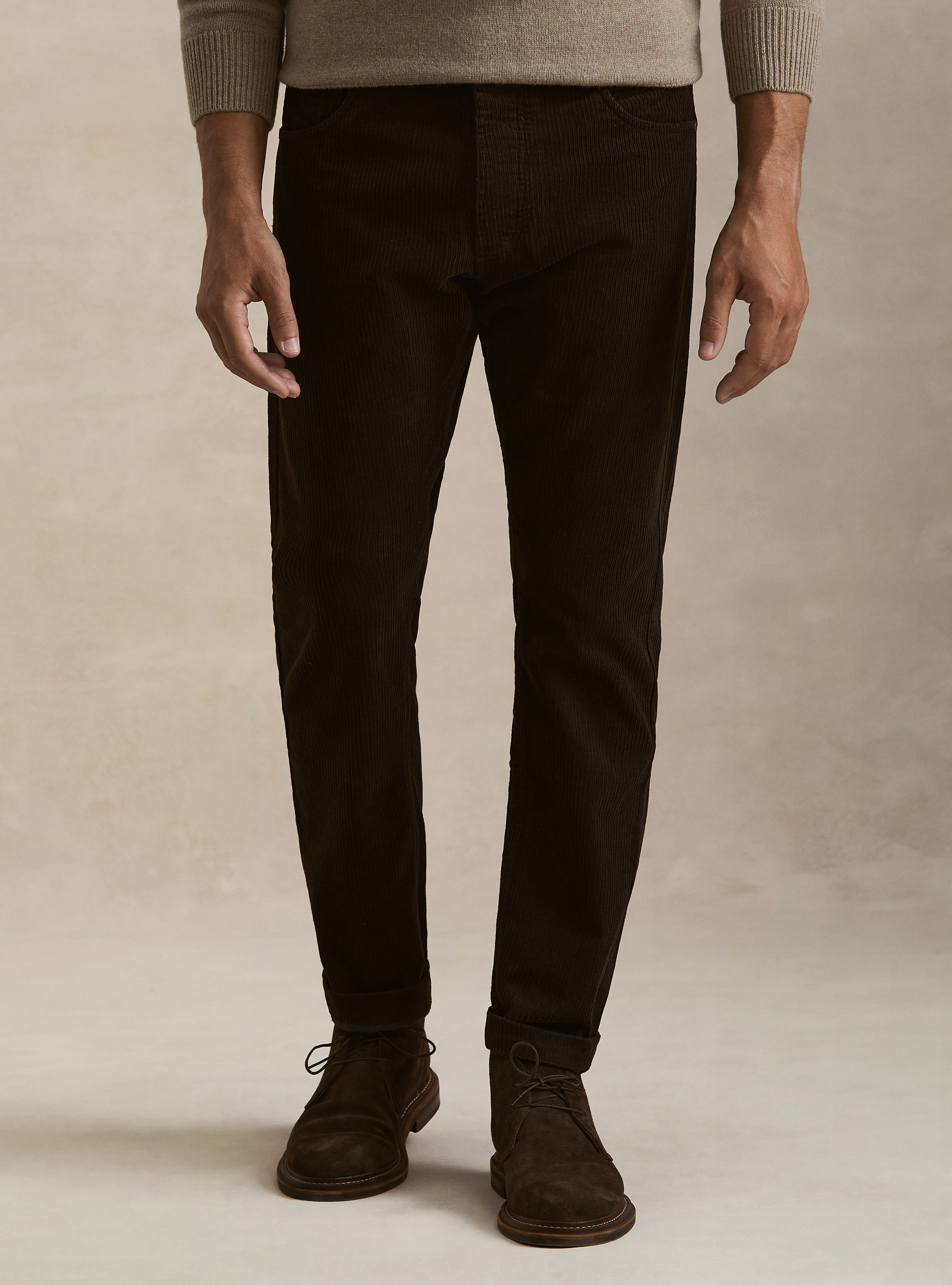 5-pocket corduroy trousers, BROWN