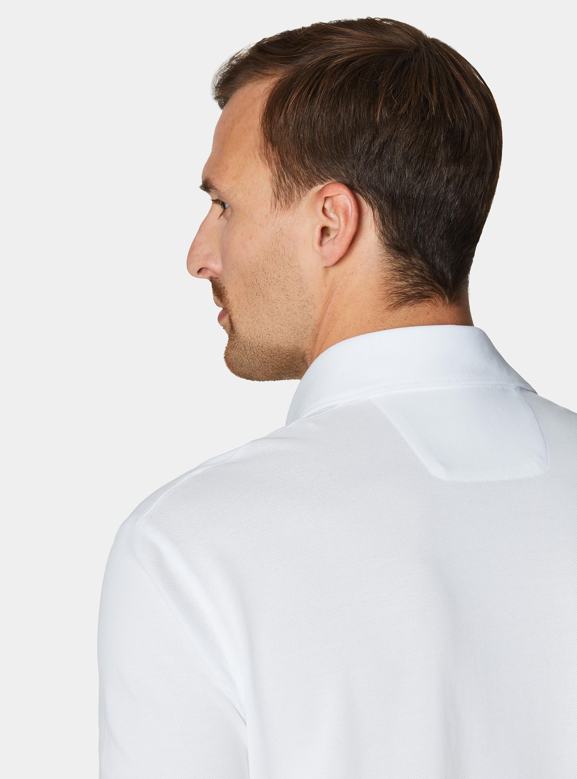 GT01 stretch pique polo shirt, WHITE