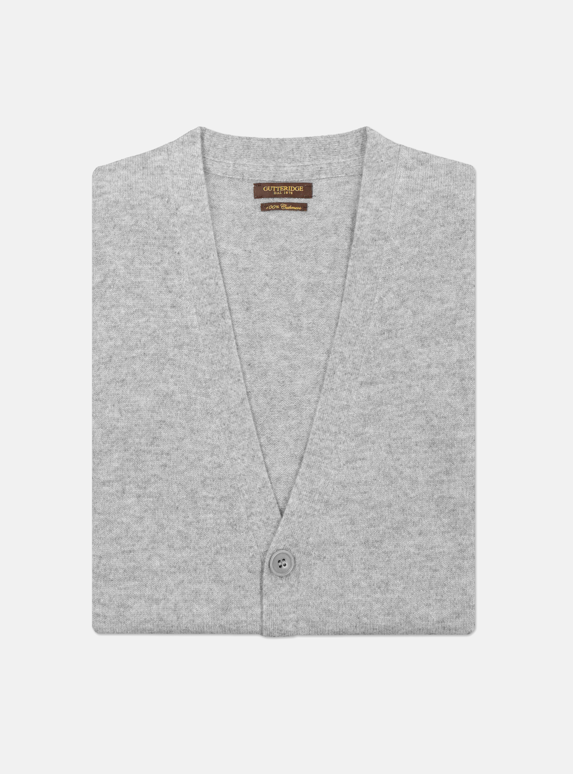 KNITTED 100% CASHMERE VEST, LIGHT GREY MELANGE