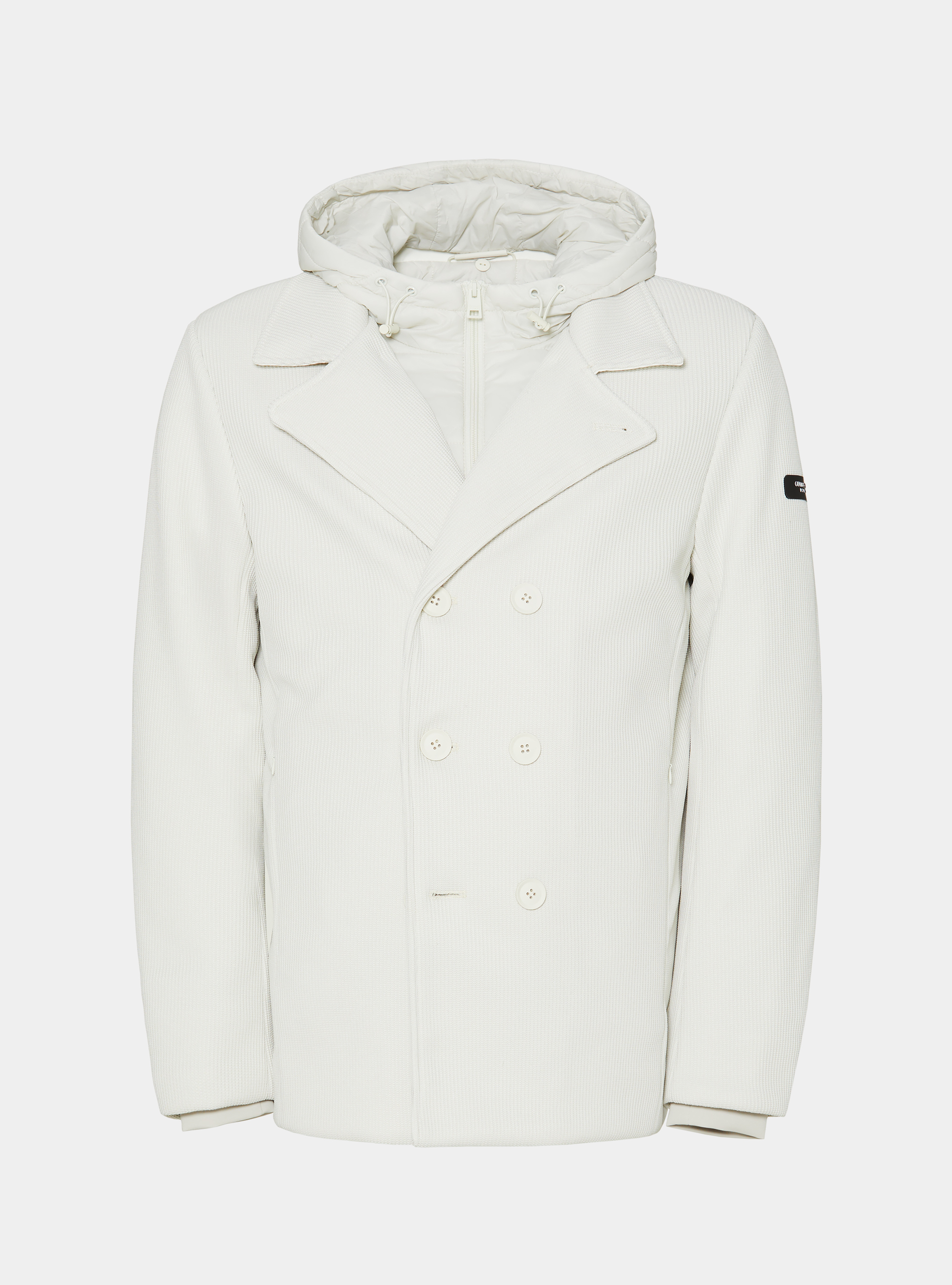 Giubbino tecnico con pettorina e cappuccio reversibile, 0055C OFF WHITE