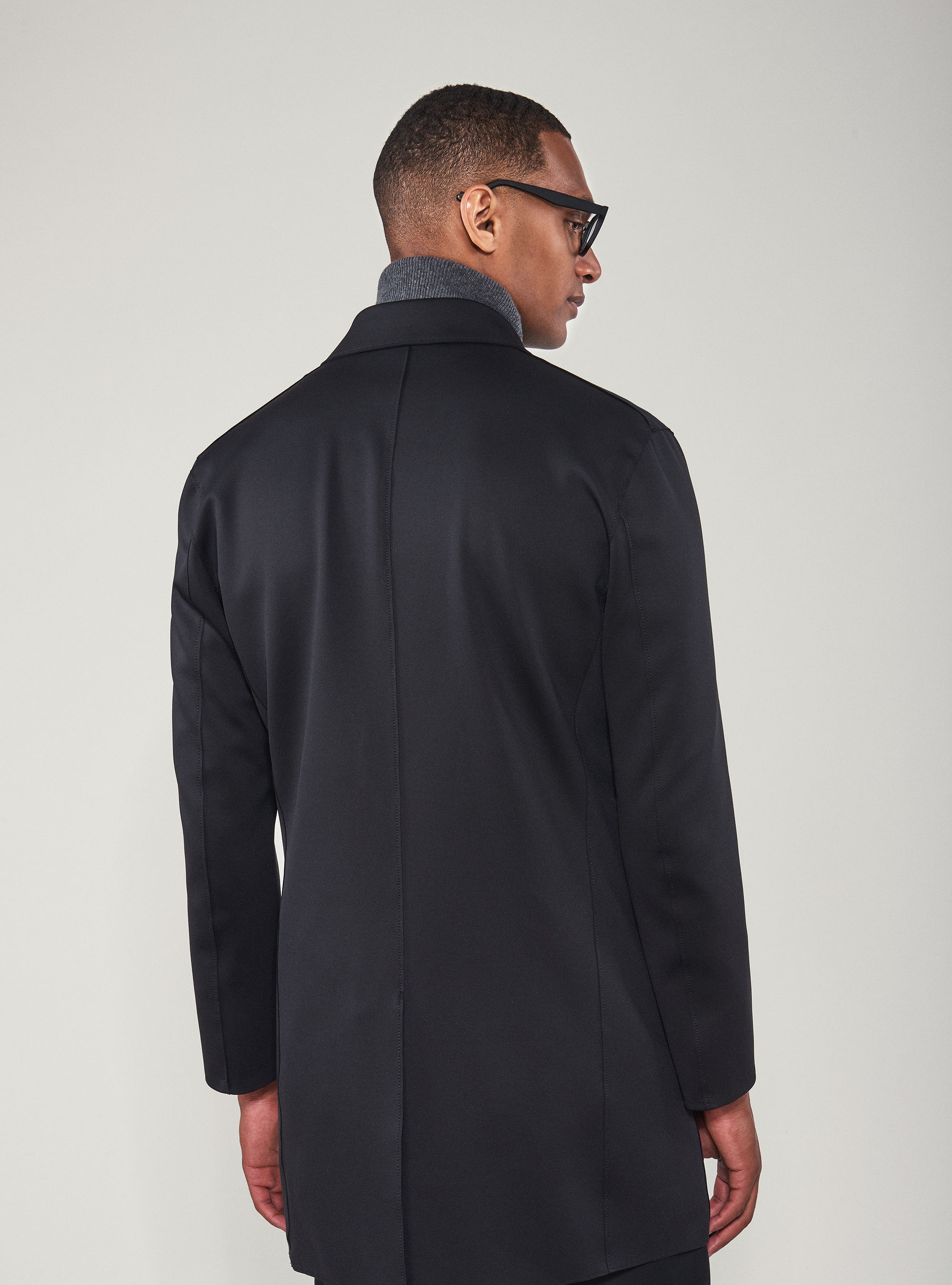 Cappotto monopetto travelwear, NERO