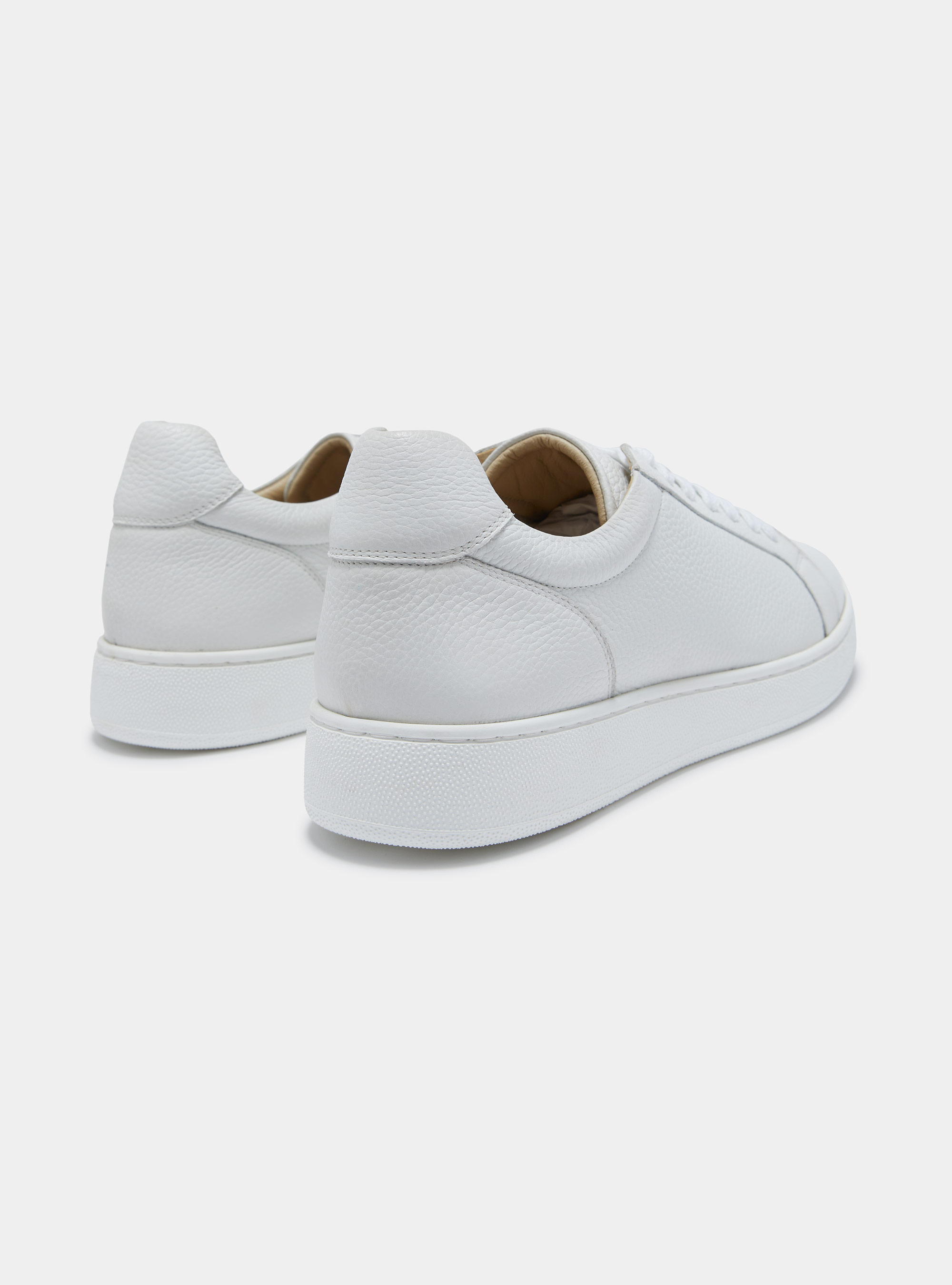 Baskets en nappa martelé, BLANC
