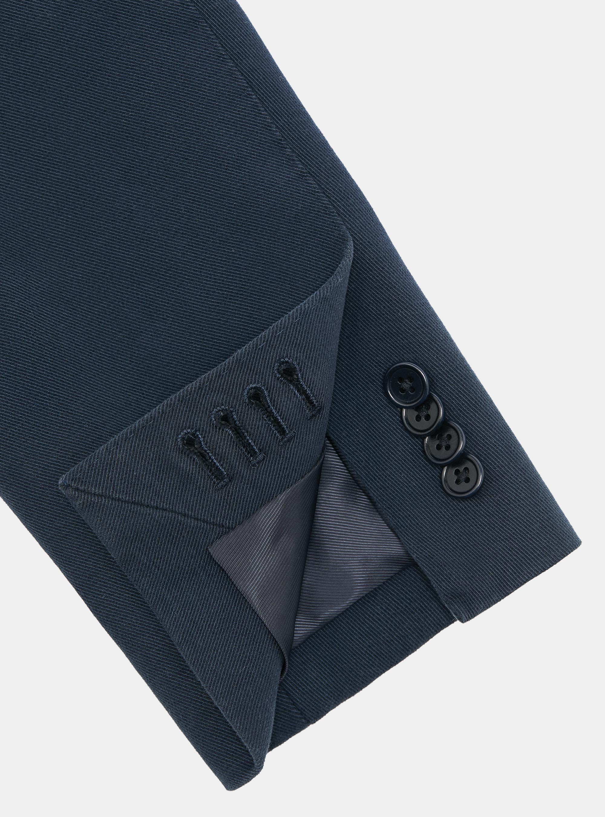 Americana de algodón y cachemira, AZUL MARINO