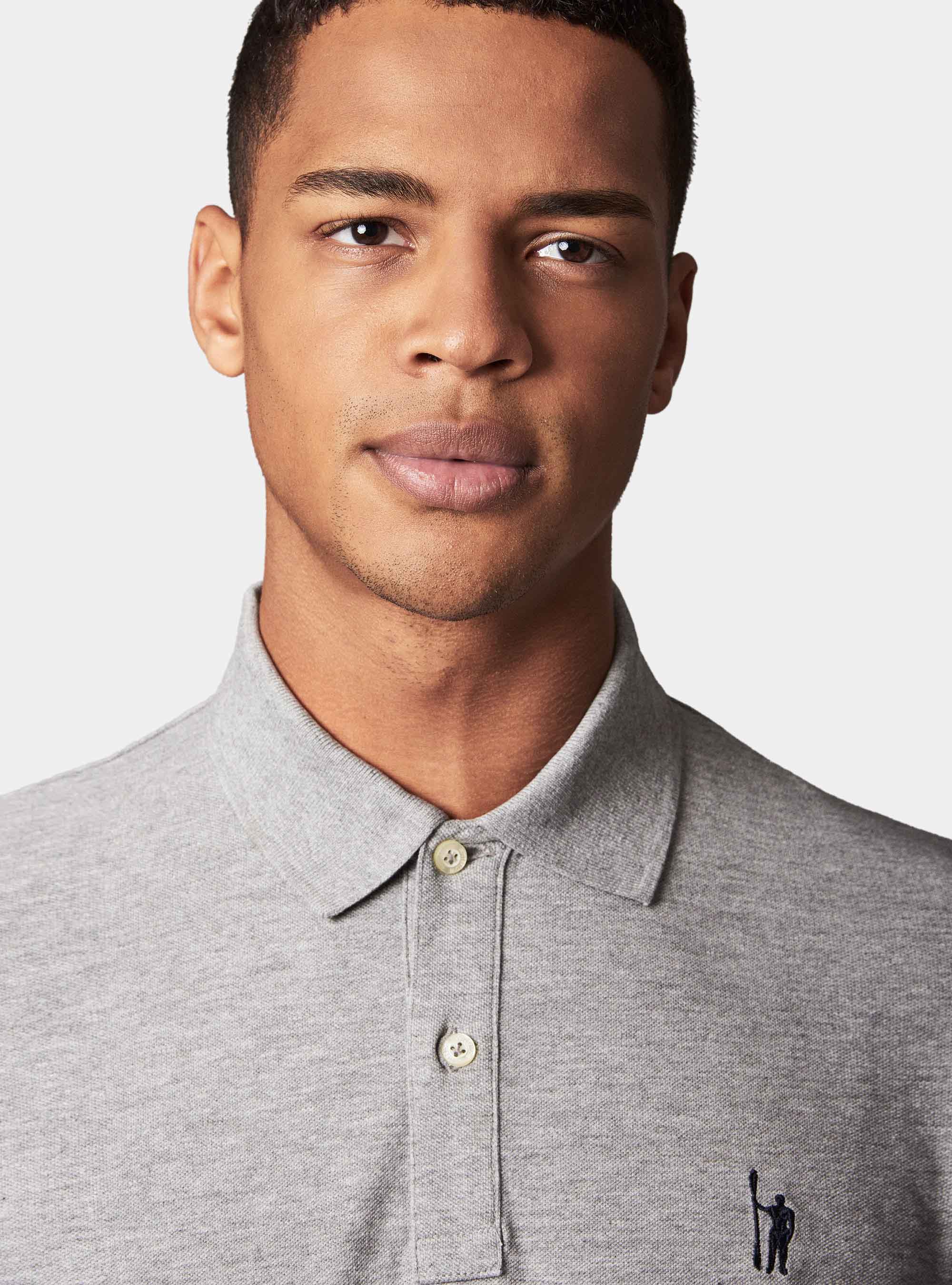 Polo basica in piquet, GRIGIO CHIARO