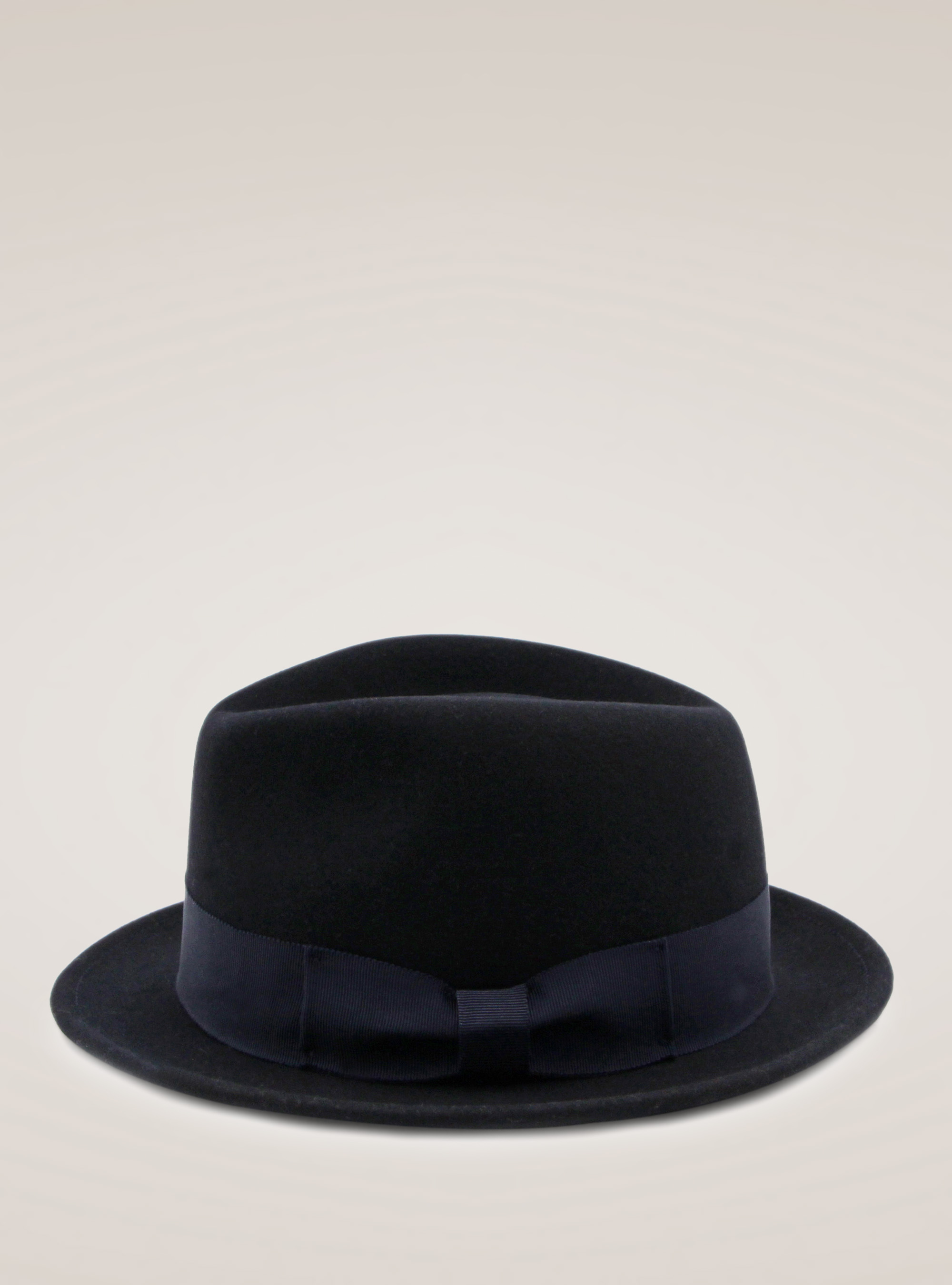 FELT FEDORA HAT, NAVY BLUE