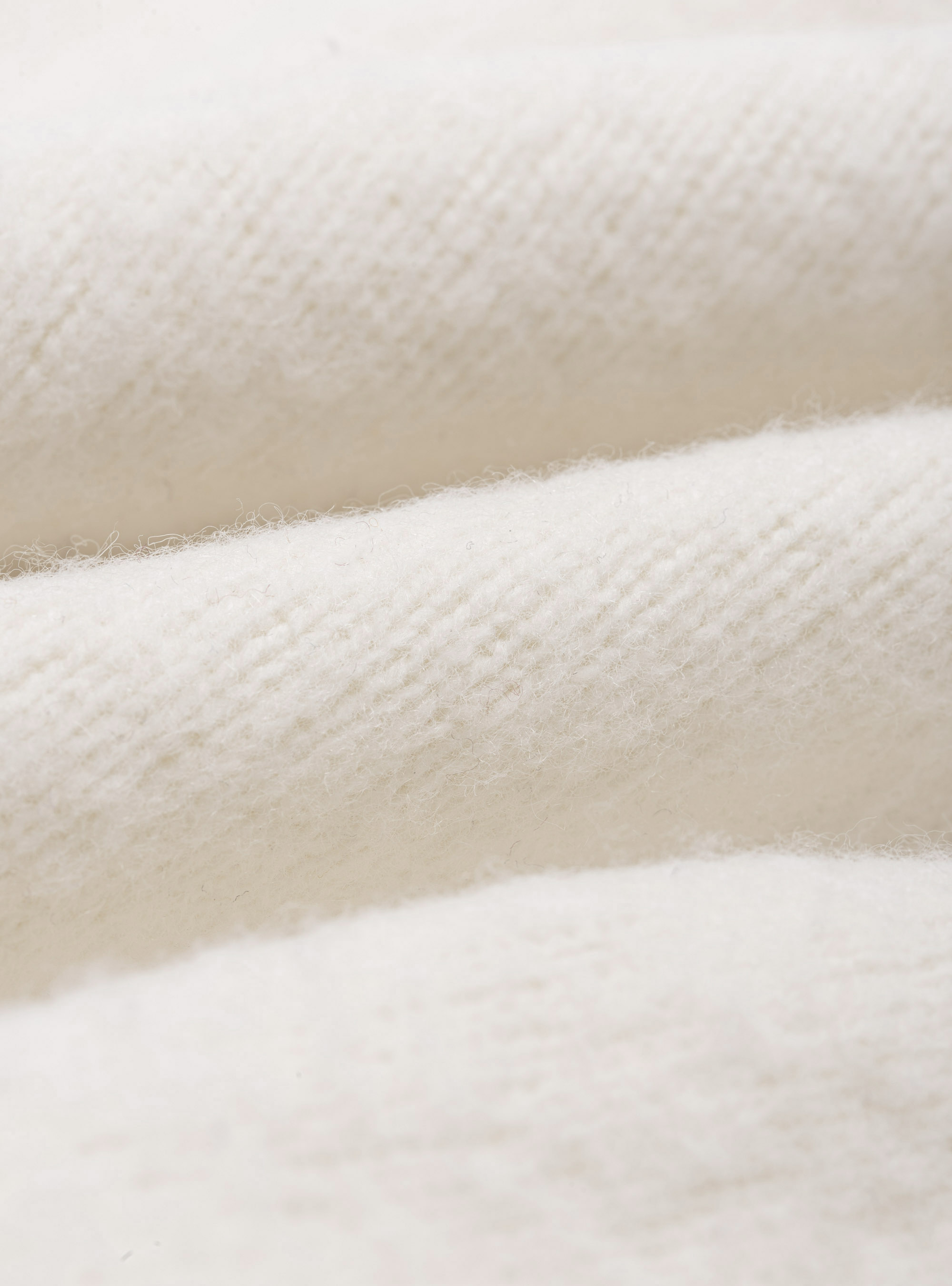 Maglia collo alto in lana brushed, BIANCO