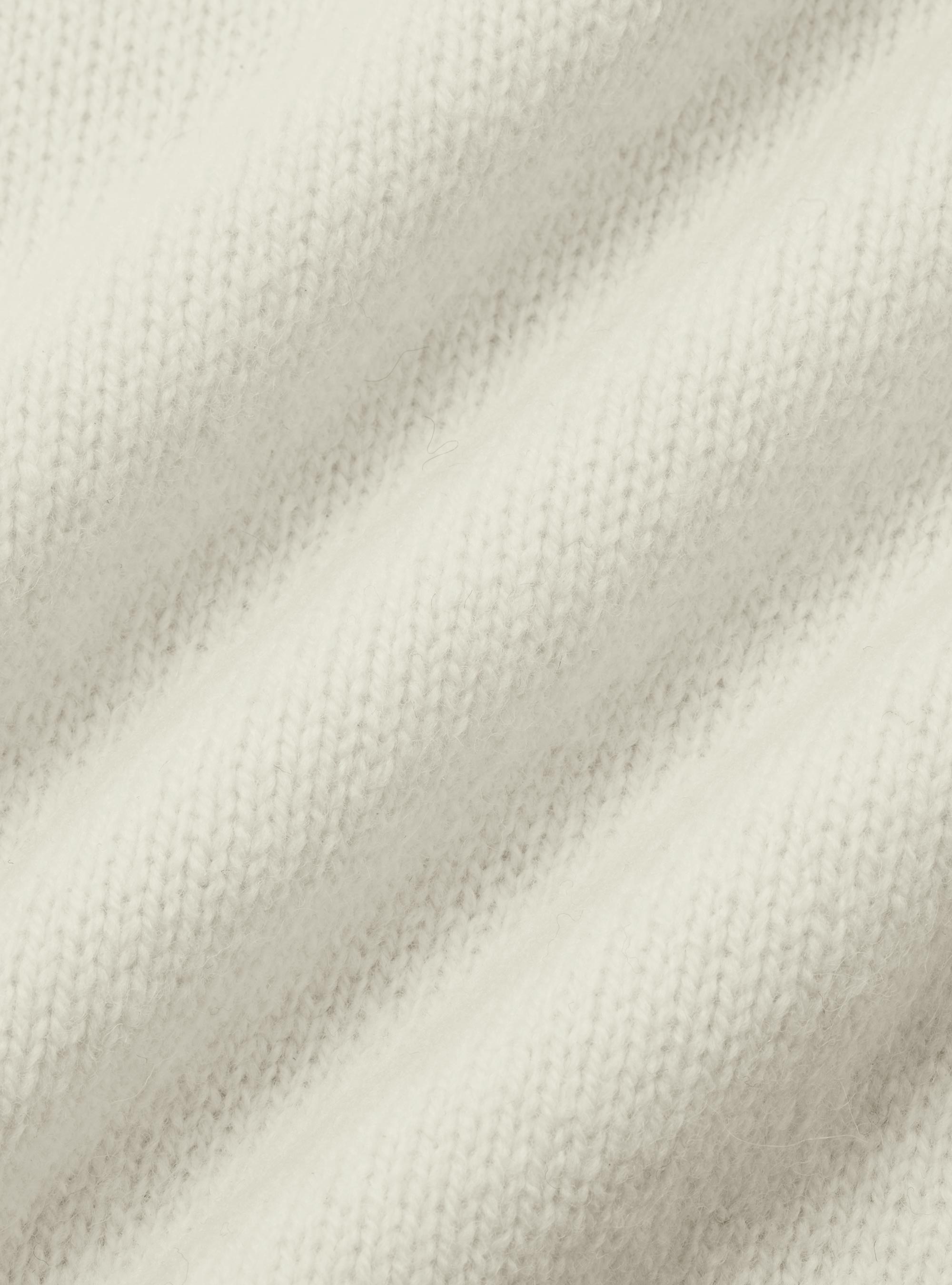 Shetland wool crew-neck sweater, WHITE