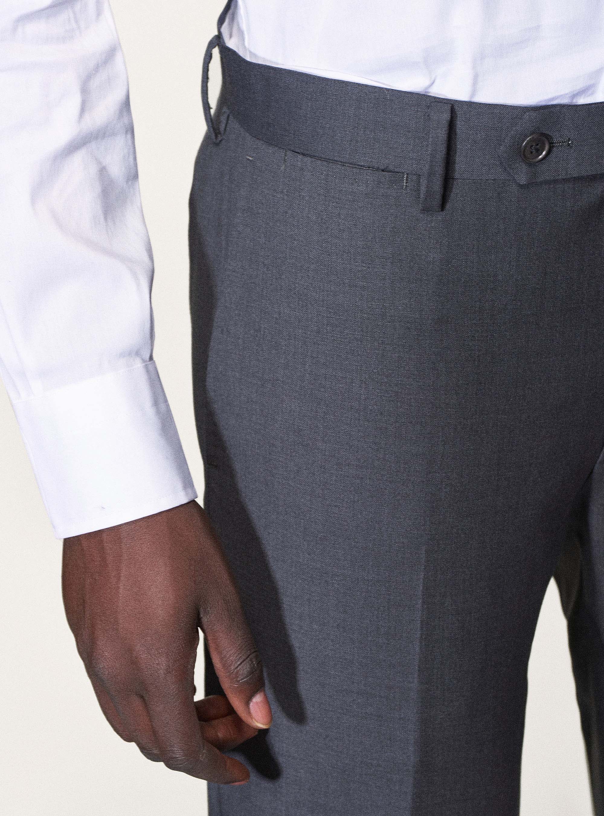 Pantaloni per abito in pura lana superfine 120's, GRIGIO CHIARO