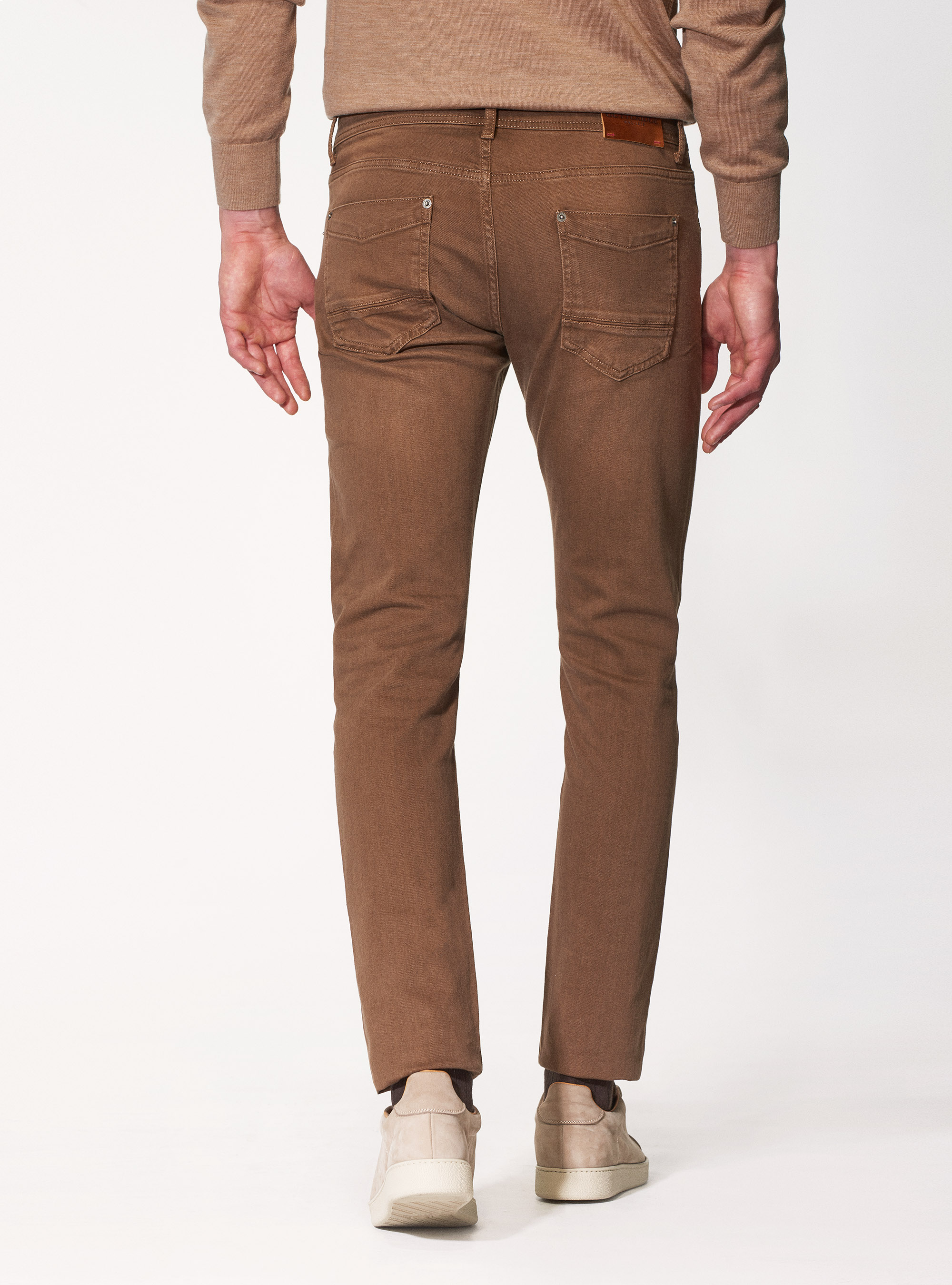 Tailor-fit 5-pocket trousers, BROWN