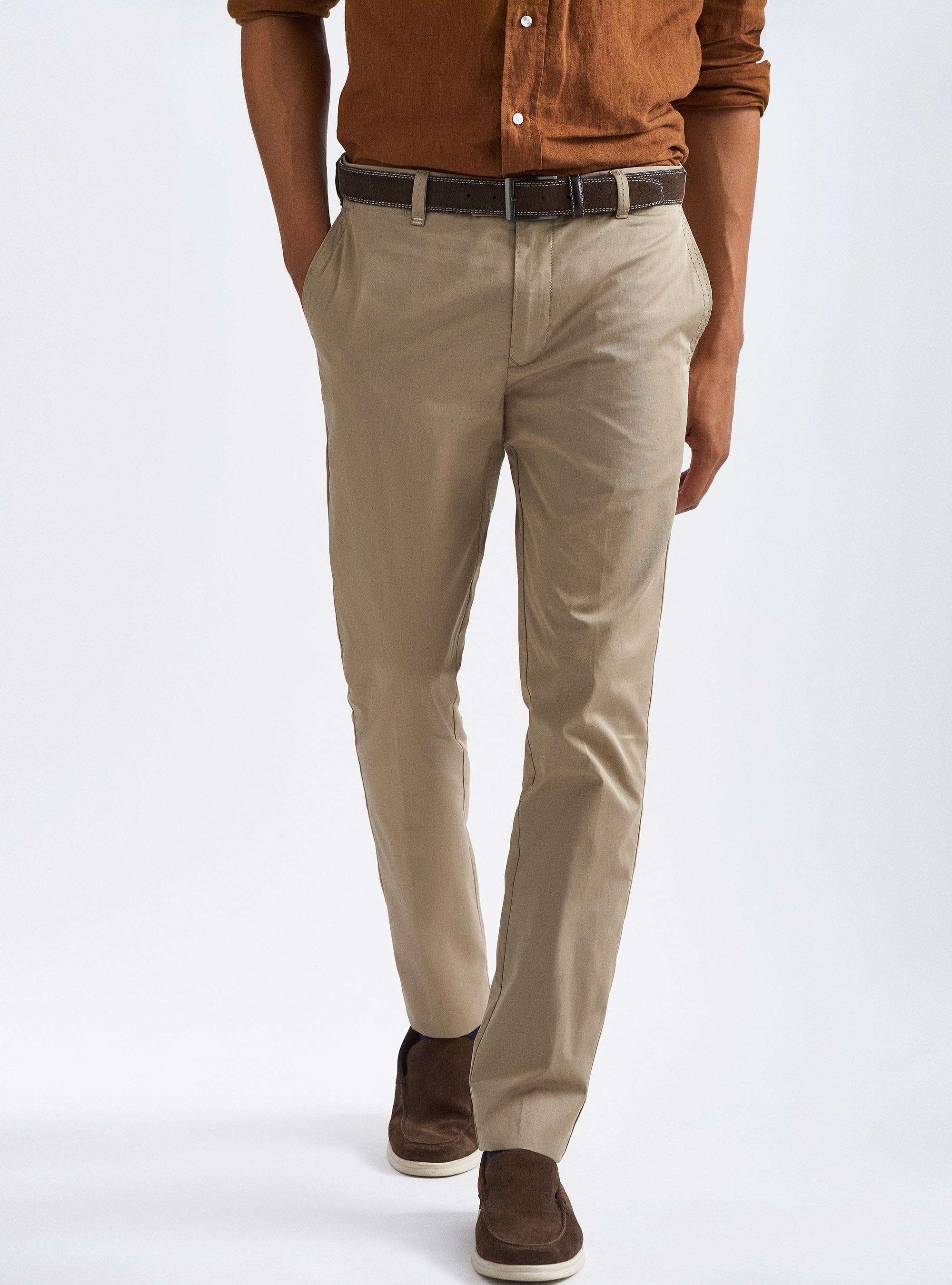 Lightweight cotton twill chino trousers 
