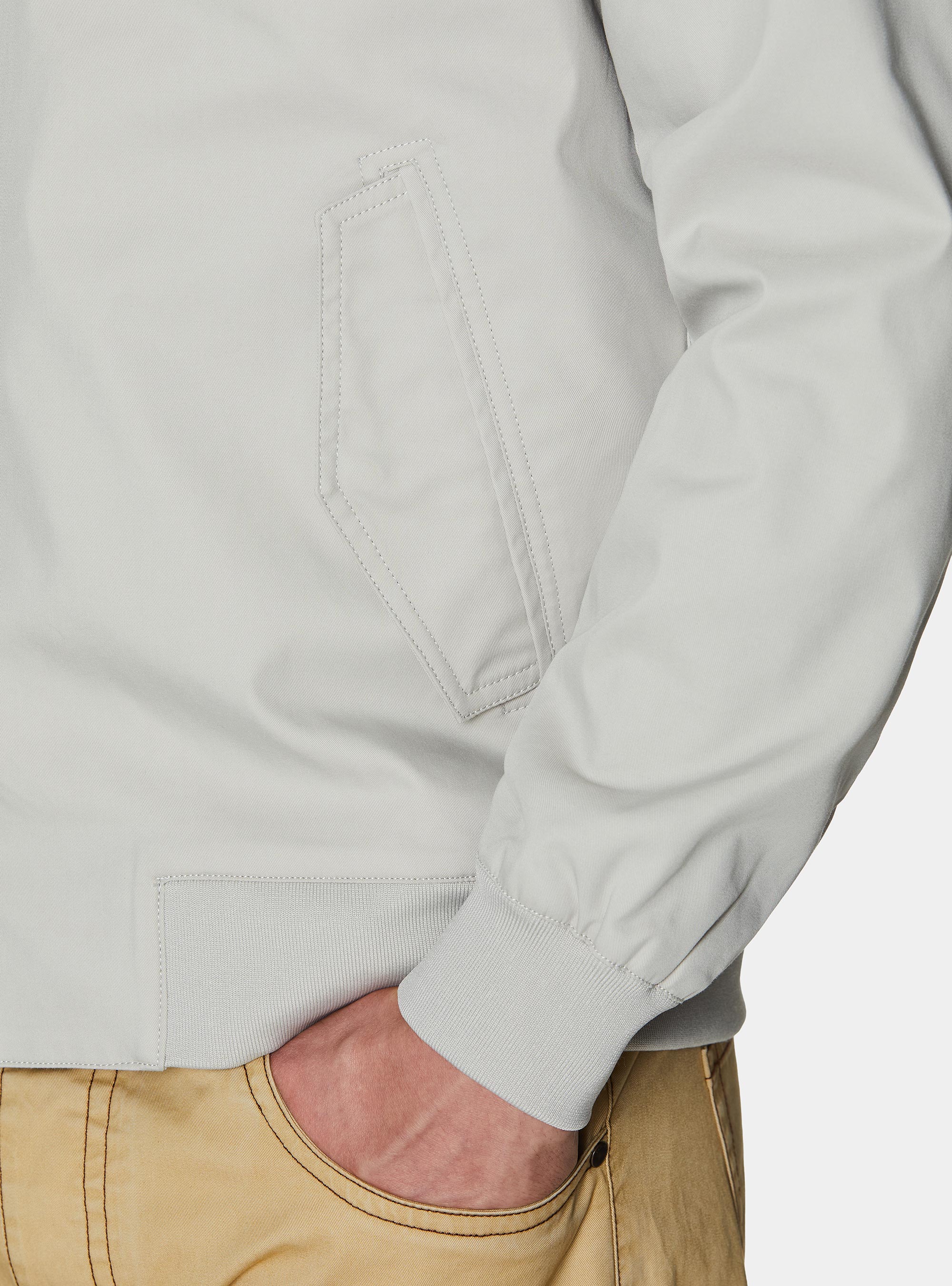 Cazadora bomber en mezcla de algod&oacute;n, CRUDO