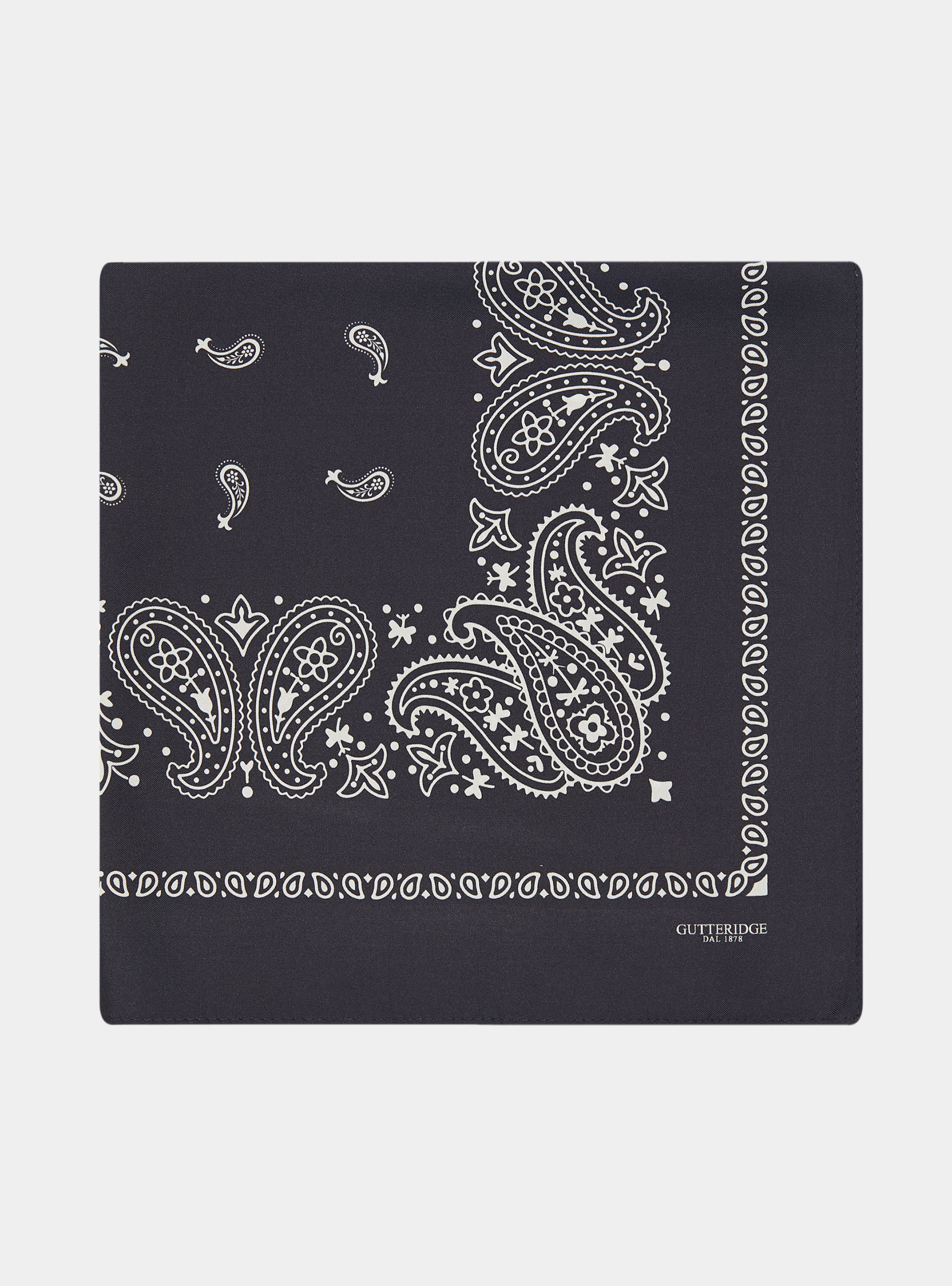 Foulard fantasia bandana stampato in seta, BLU NAVY