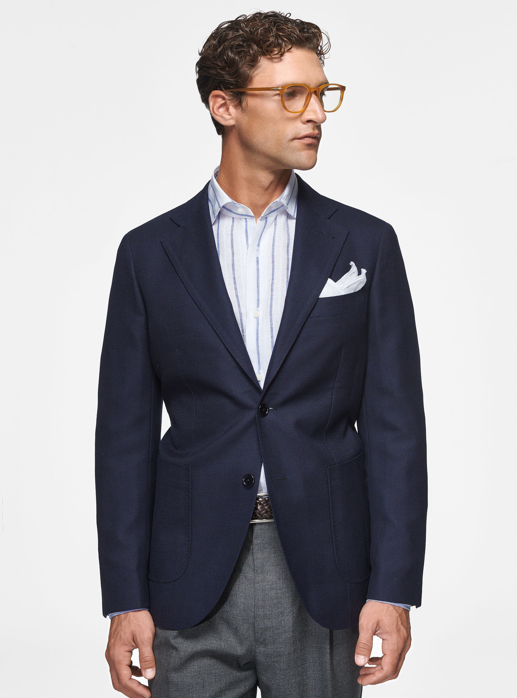 Pure wool hopsack blazer Gutteridge Men s Blazers
