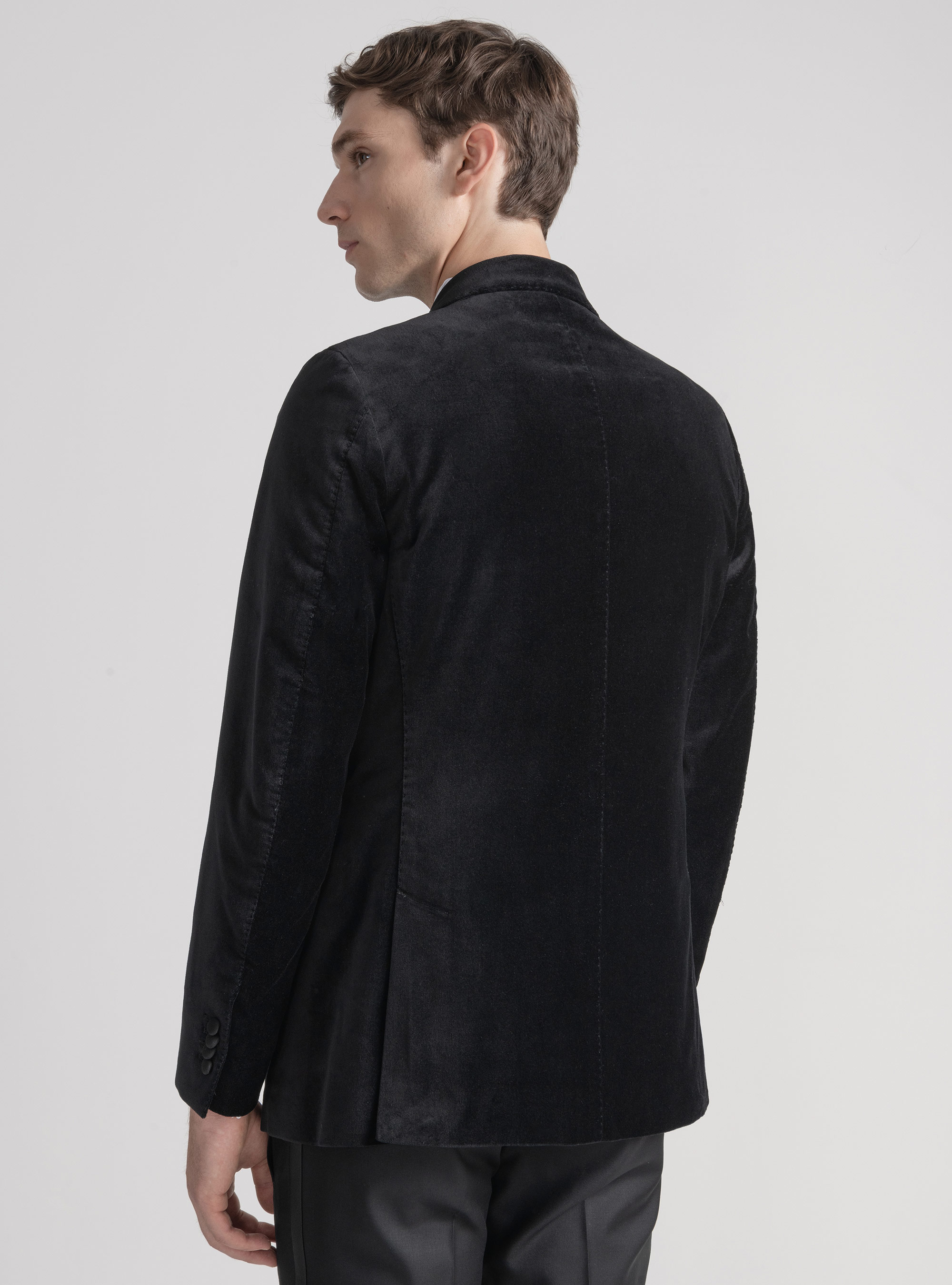Veste de smoking en velours, NOIR