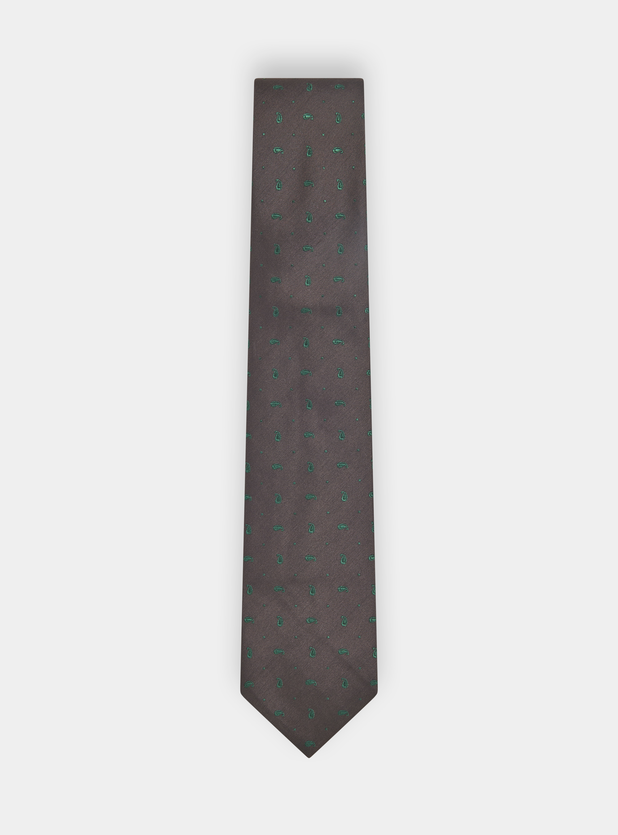 Jacquard silk tie, MARRONE/VERDE BB2