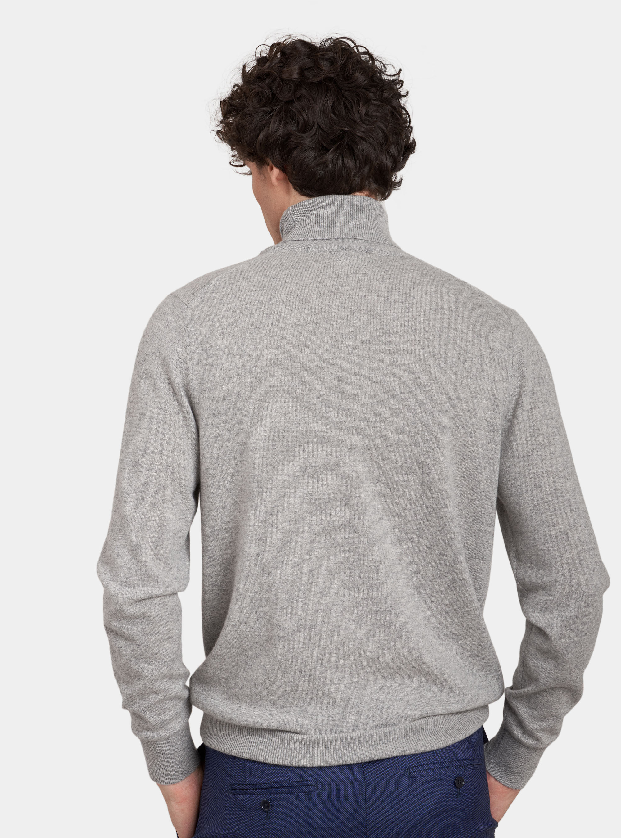 Pull col roulé 100% cachemire, GRIS CLAIR MÃ LANGÃ