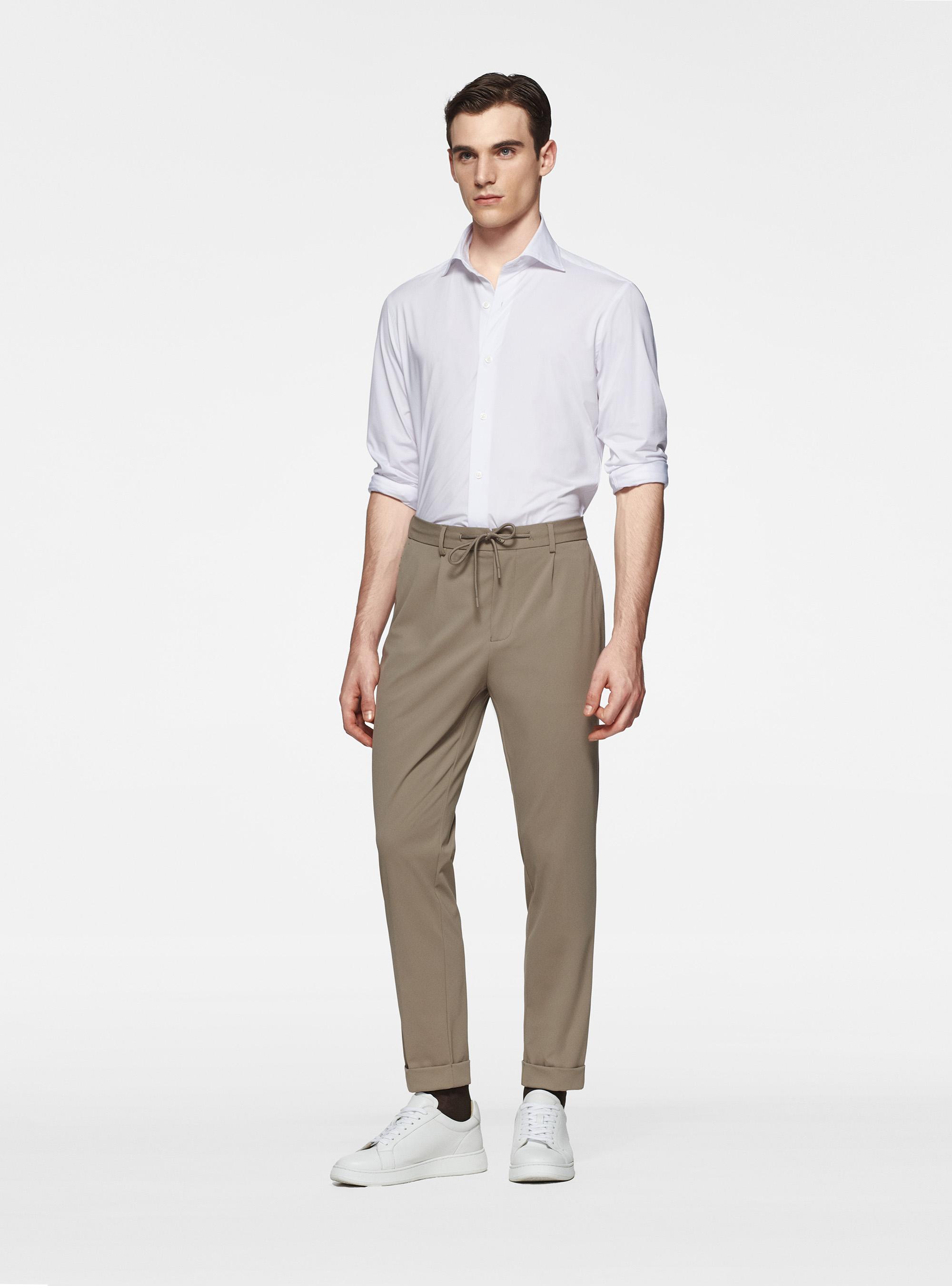 GT01 stretch jersey shirt, WHITE