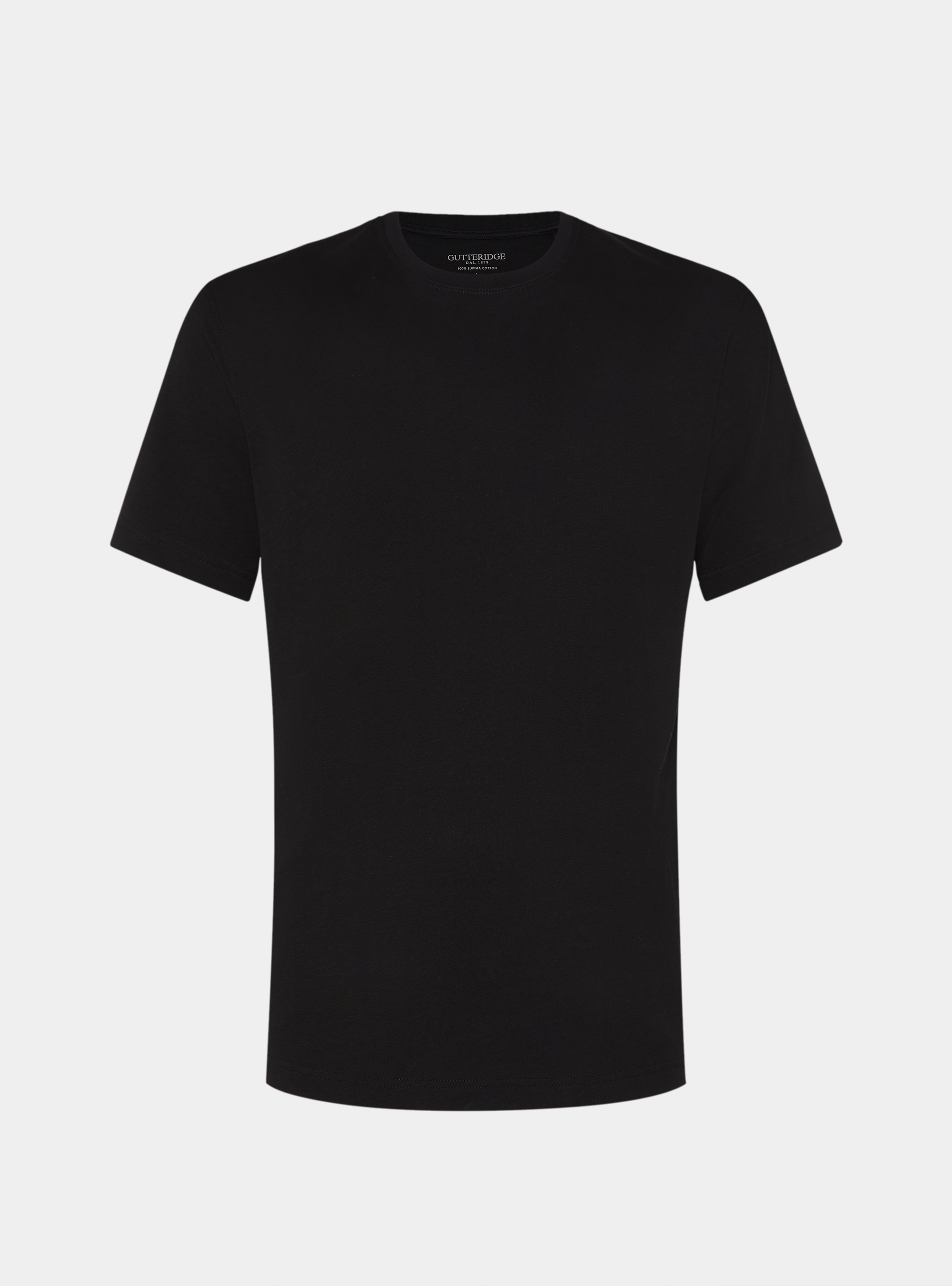 T-shirt in cotone supima mezza manica, NERO