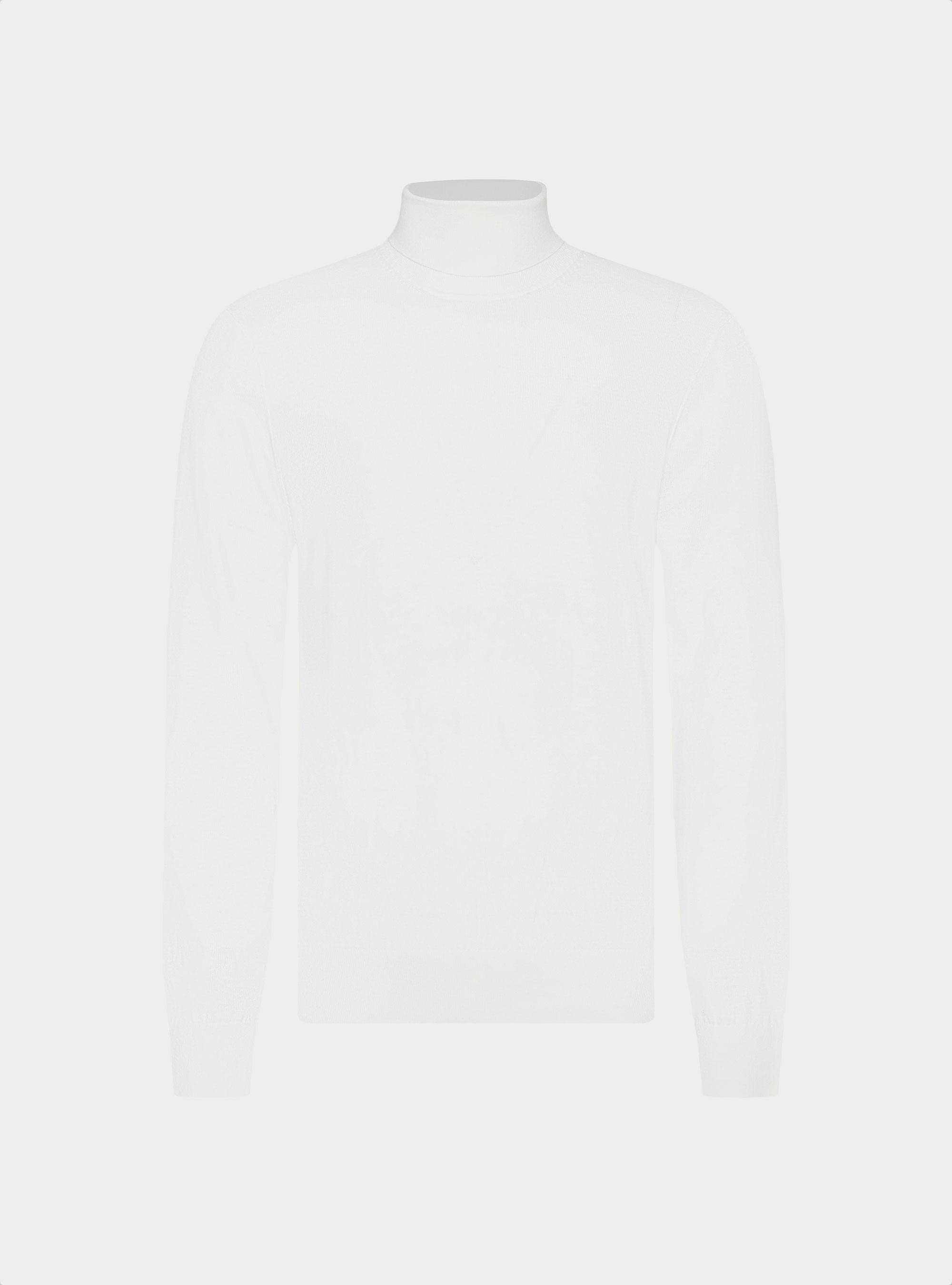 Dolcevita in cotone e cashmere, BIANCO