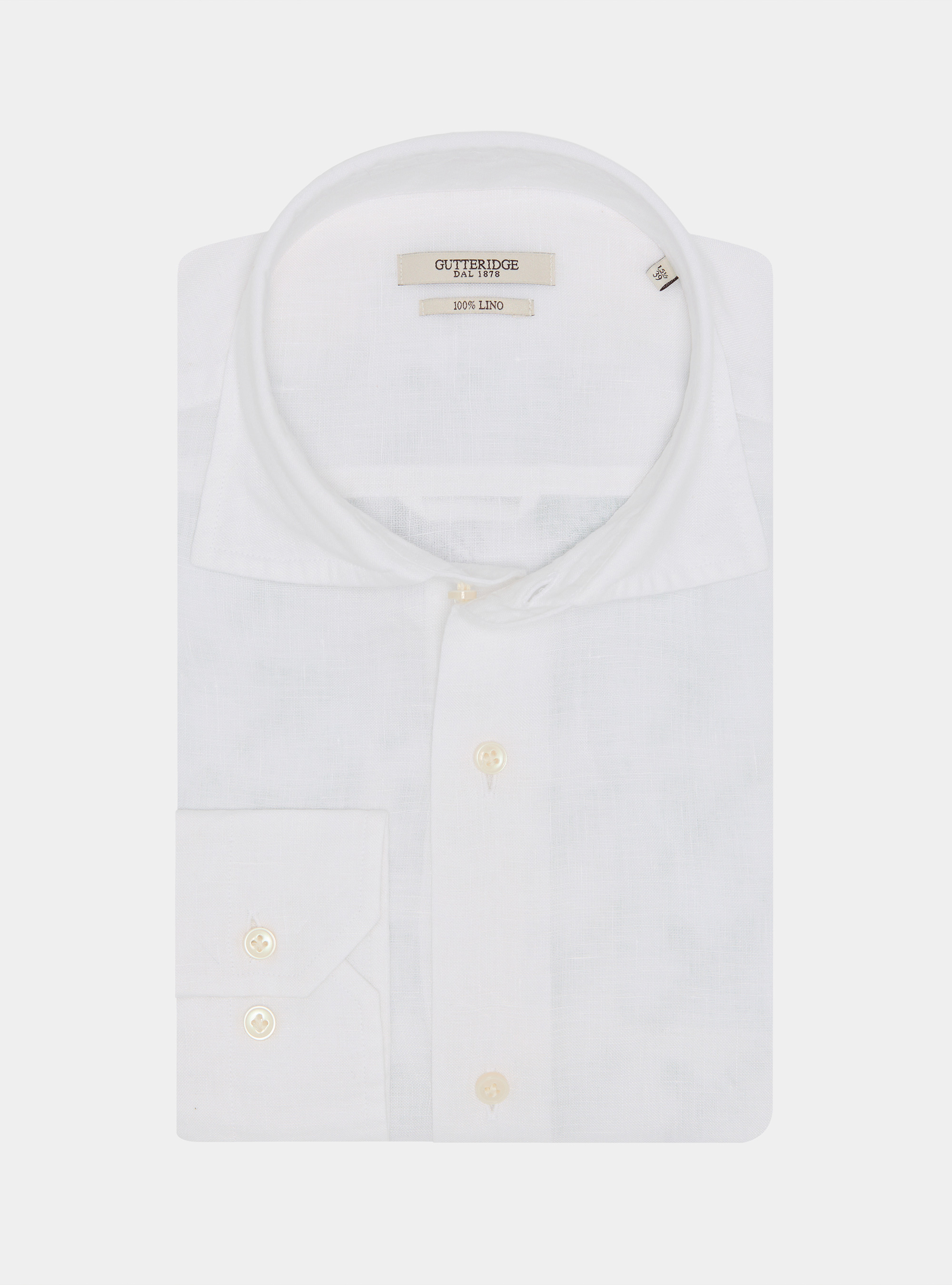 Camicia in puro lino, BIANCO
