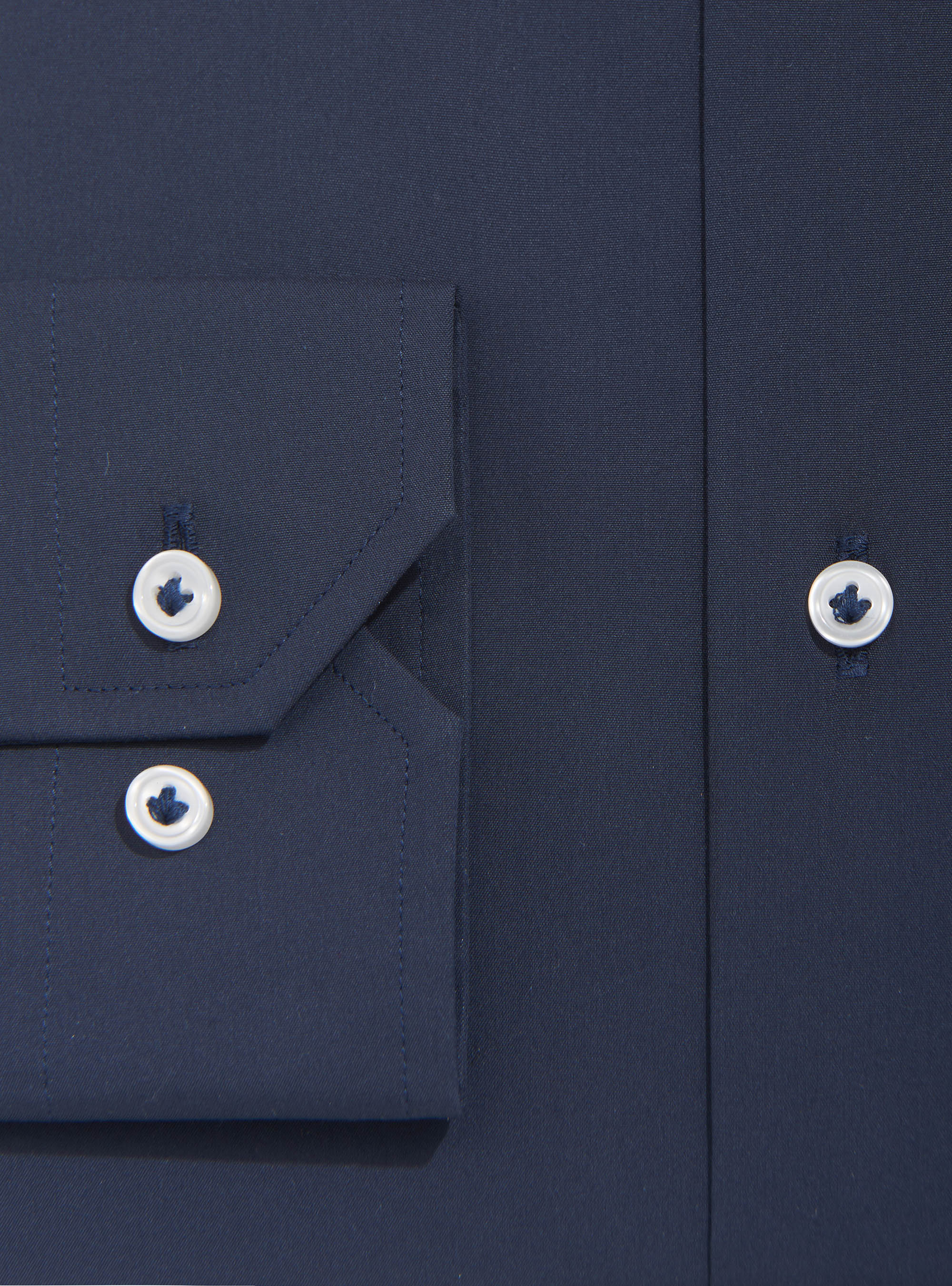 Camicia super slim in popeline stretch, BLU NAVY