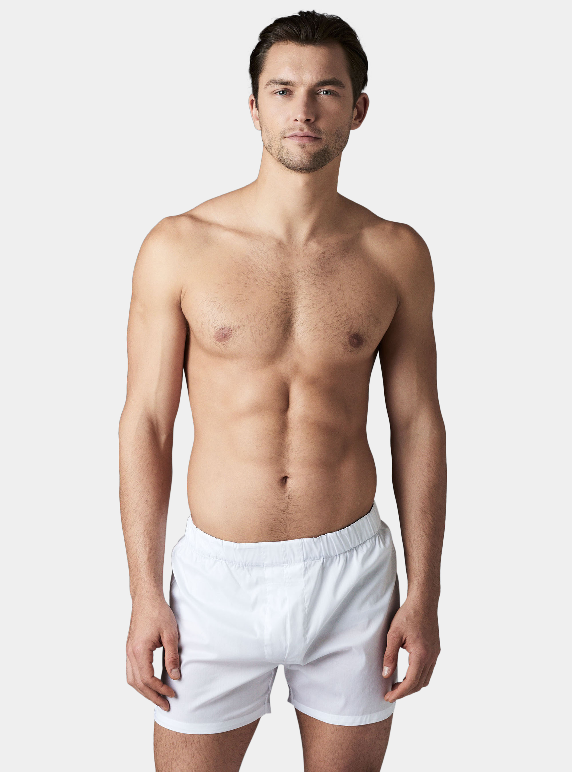 Gutteridge - Stretch cotton boxer short solid color, Unisex, White, Size: 3XL