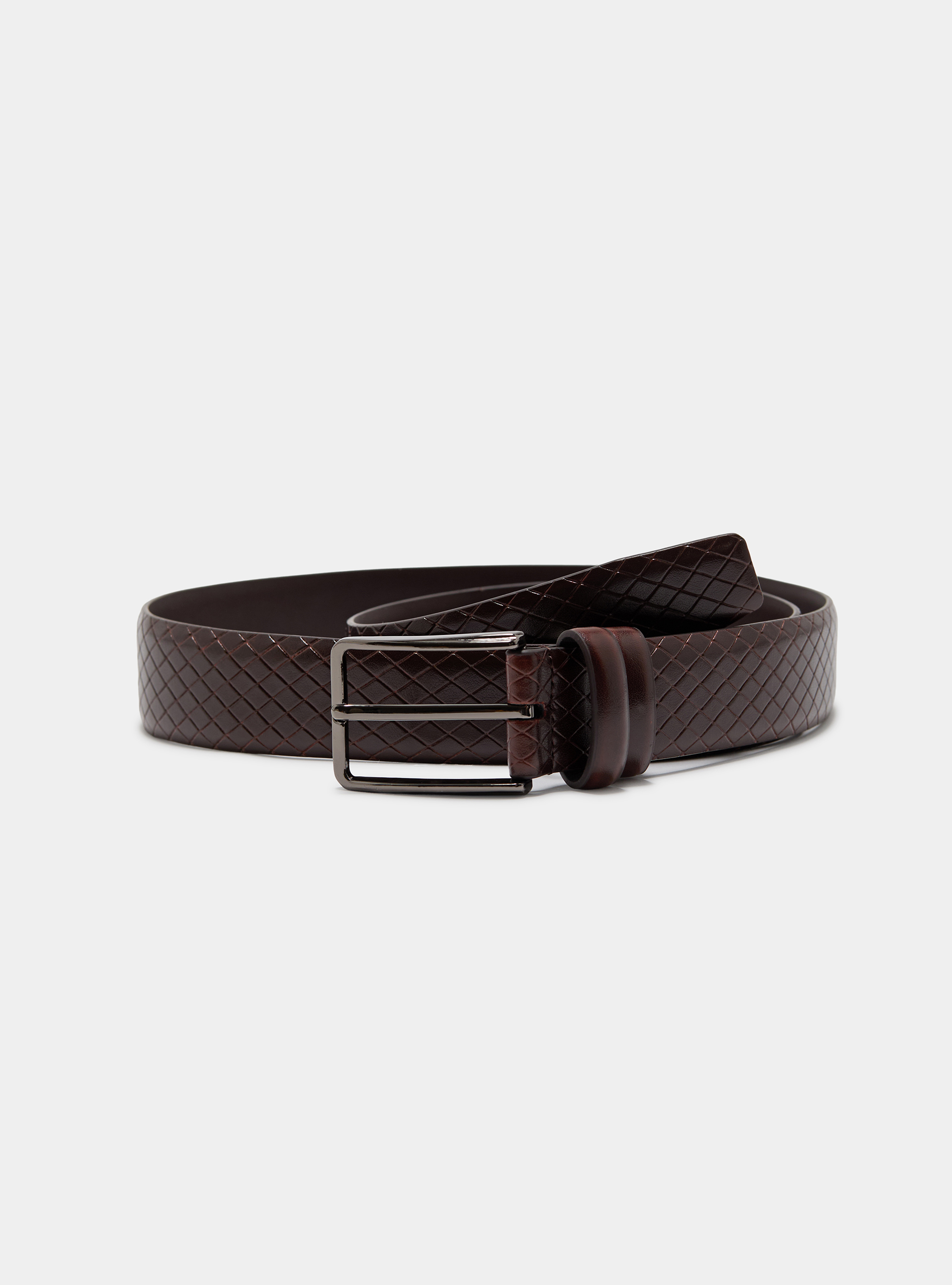 Leather belt, BROWN