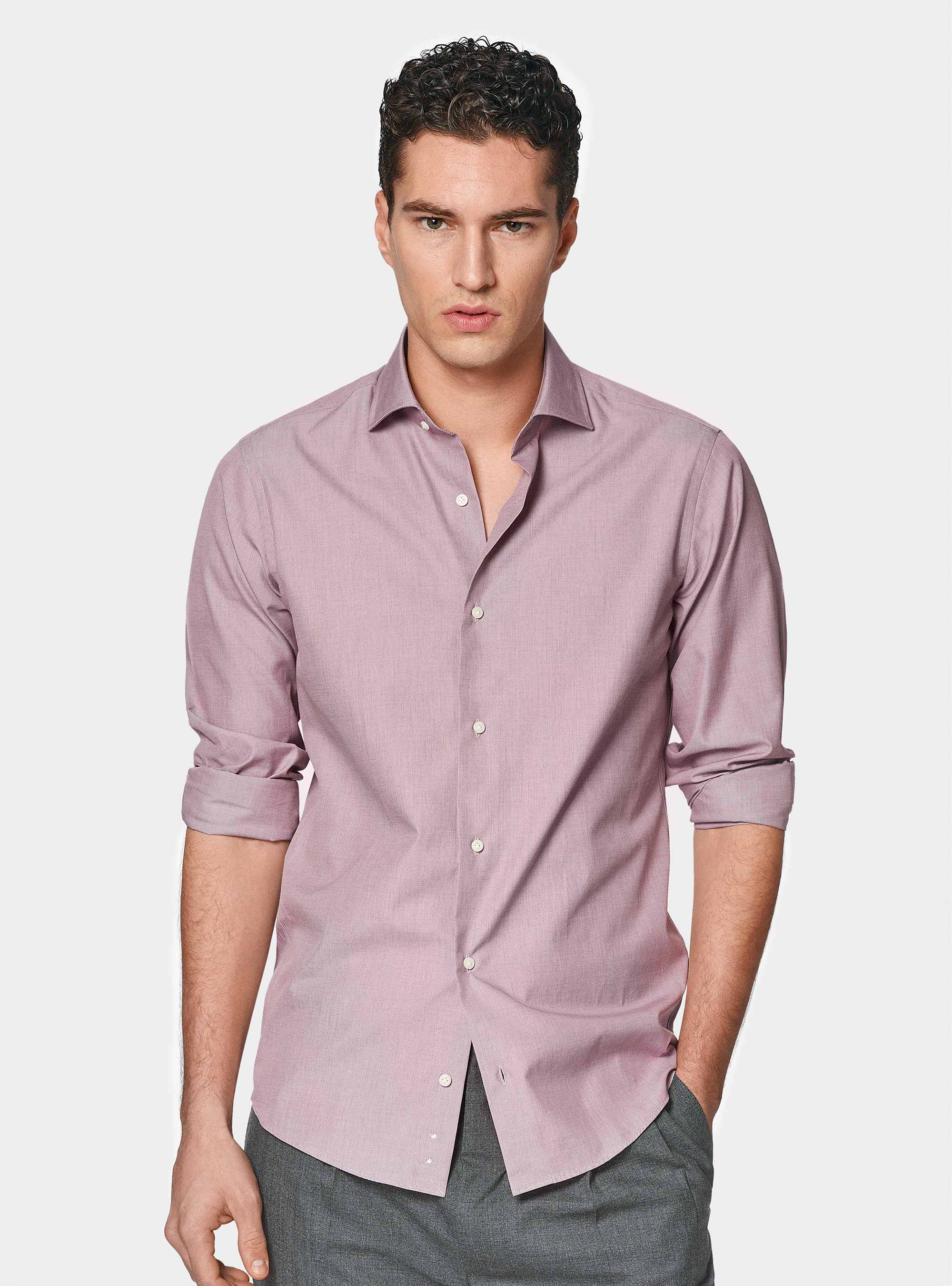 Camicia in fil a fil di cotone, CIPOLLA