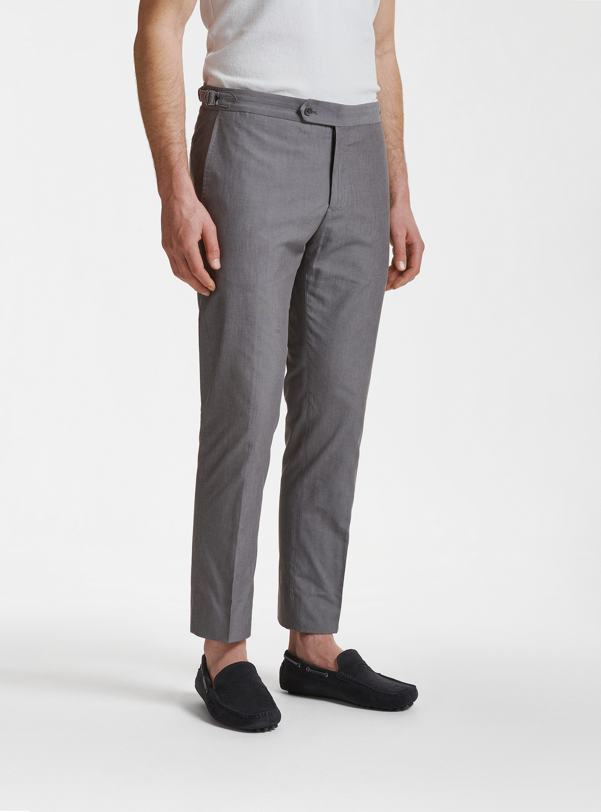 Pantaloni per abito in misto cotone DUEMILAGORI, GRIGIO CHIARO MELANGE