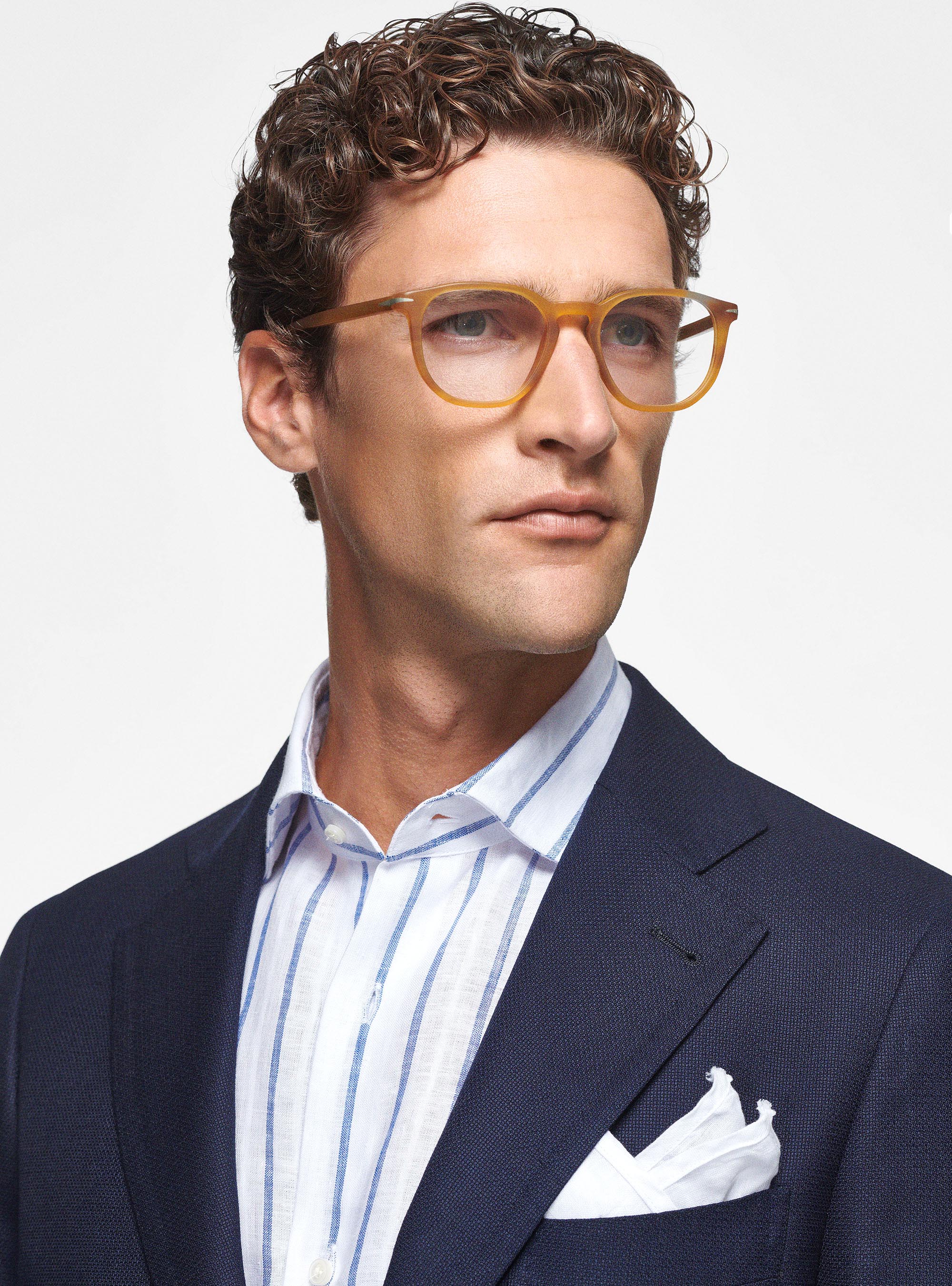 Giacca in pura lana hopsack, BLU NAVY