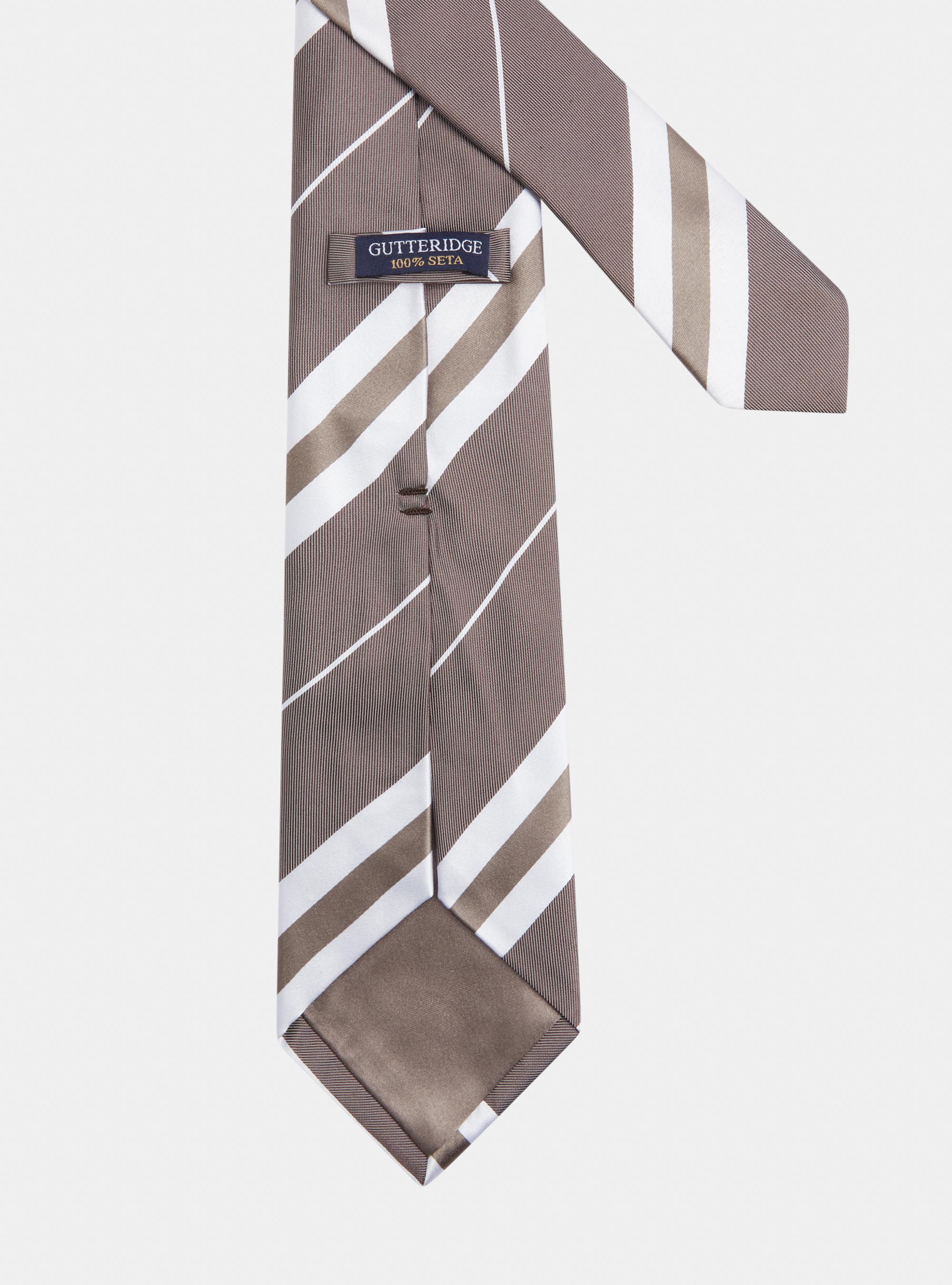 Cravatta in seta jaquarde rigata, FANGO