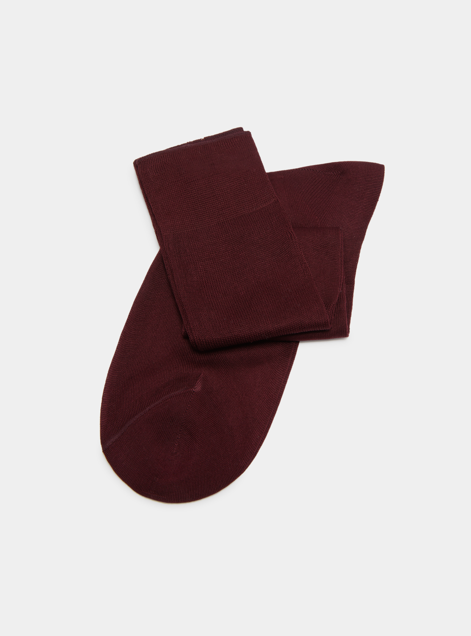 Lisle thread long socks, BORDEAUX