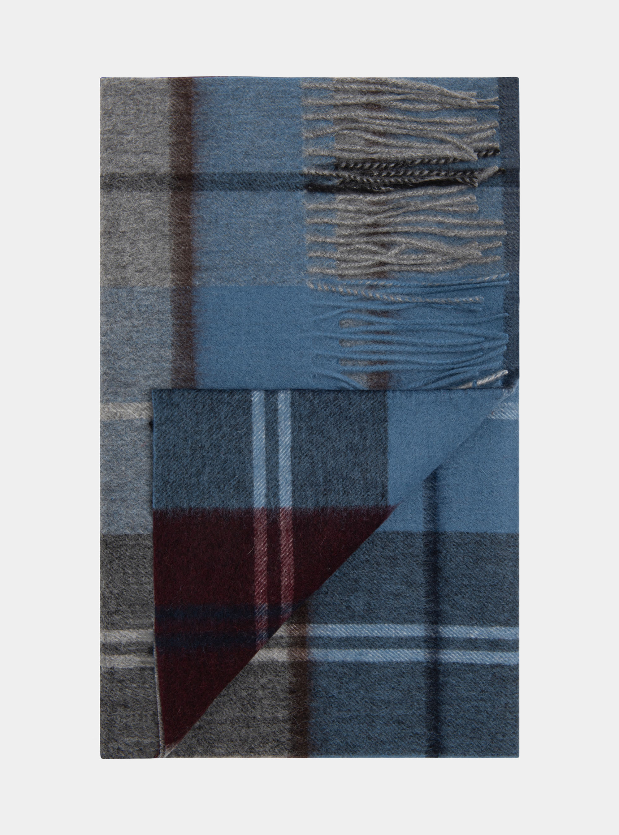 Sciarpa in lana a quadri, BLU