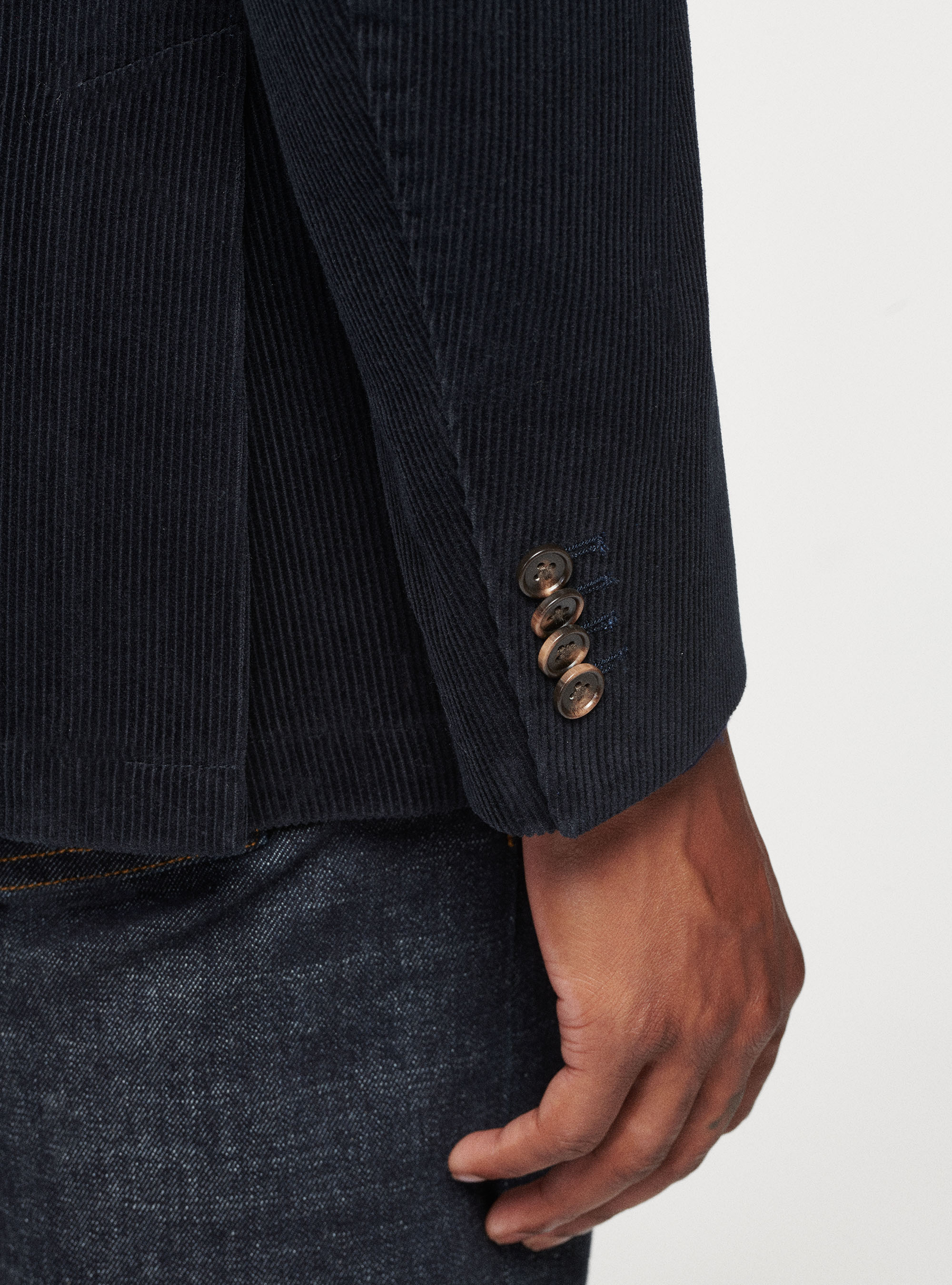 Velvet blazer, NAVY BLUE