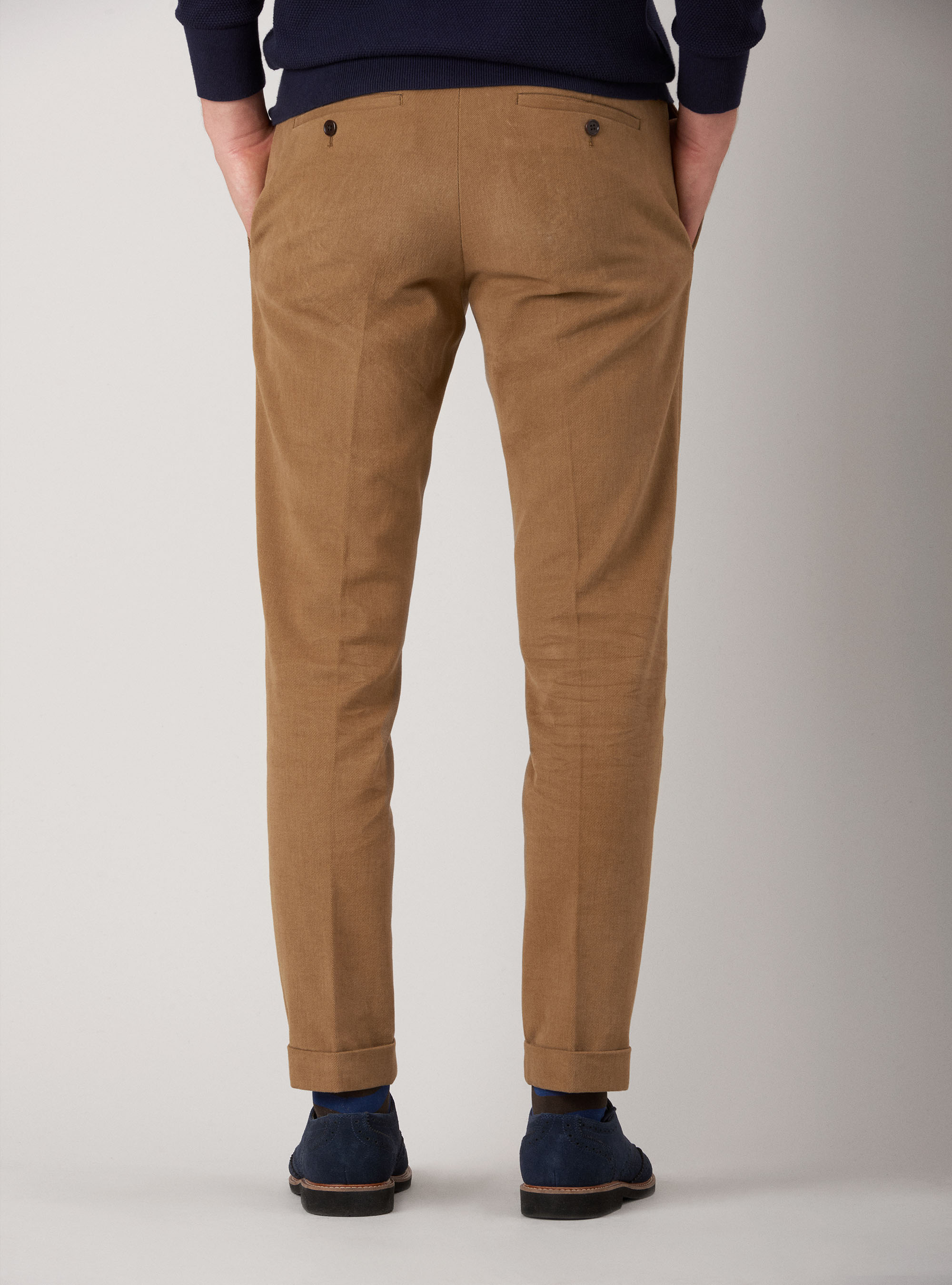 Chino pants in frosted cotton twill, BEIGE 0578C