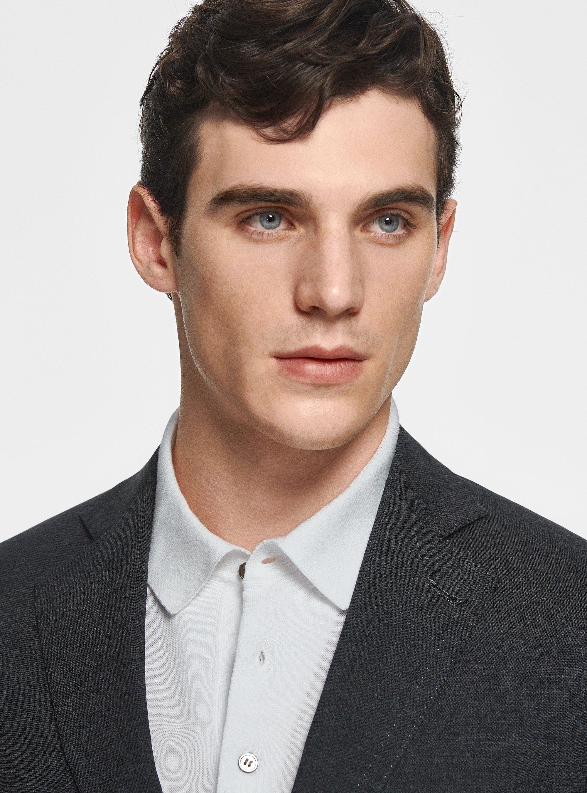 Blazer in pure superfine wool 120, ASFALTO 0112C